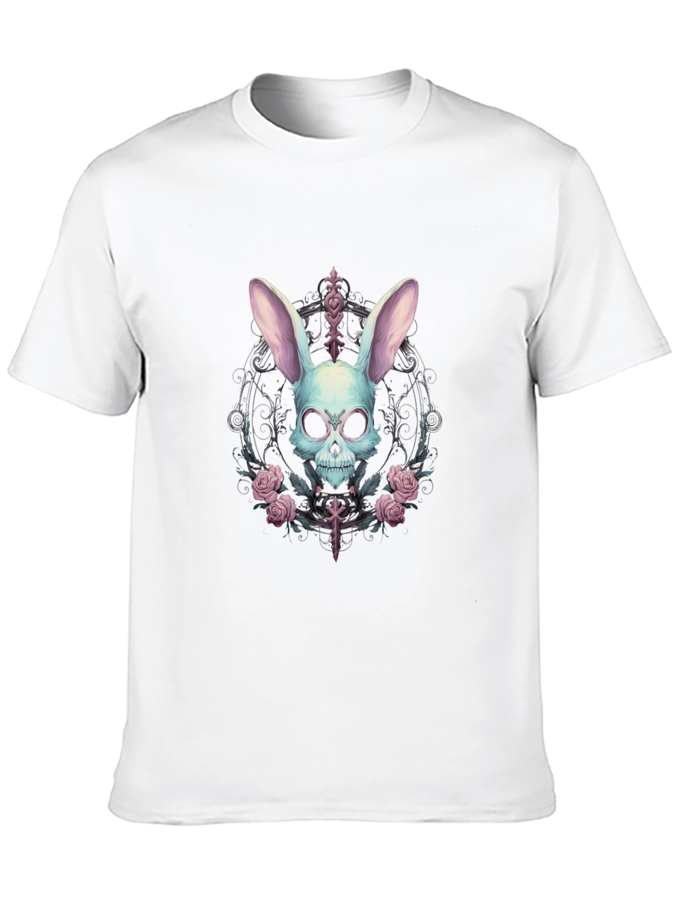 Skull Bunny Graphic Tee - Gothic Style
