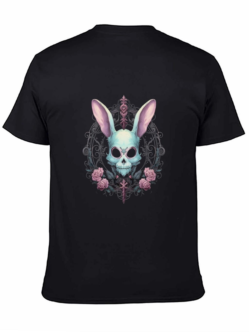 Skull Bunny Graphic Tee - Gothic Style