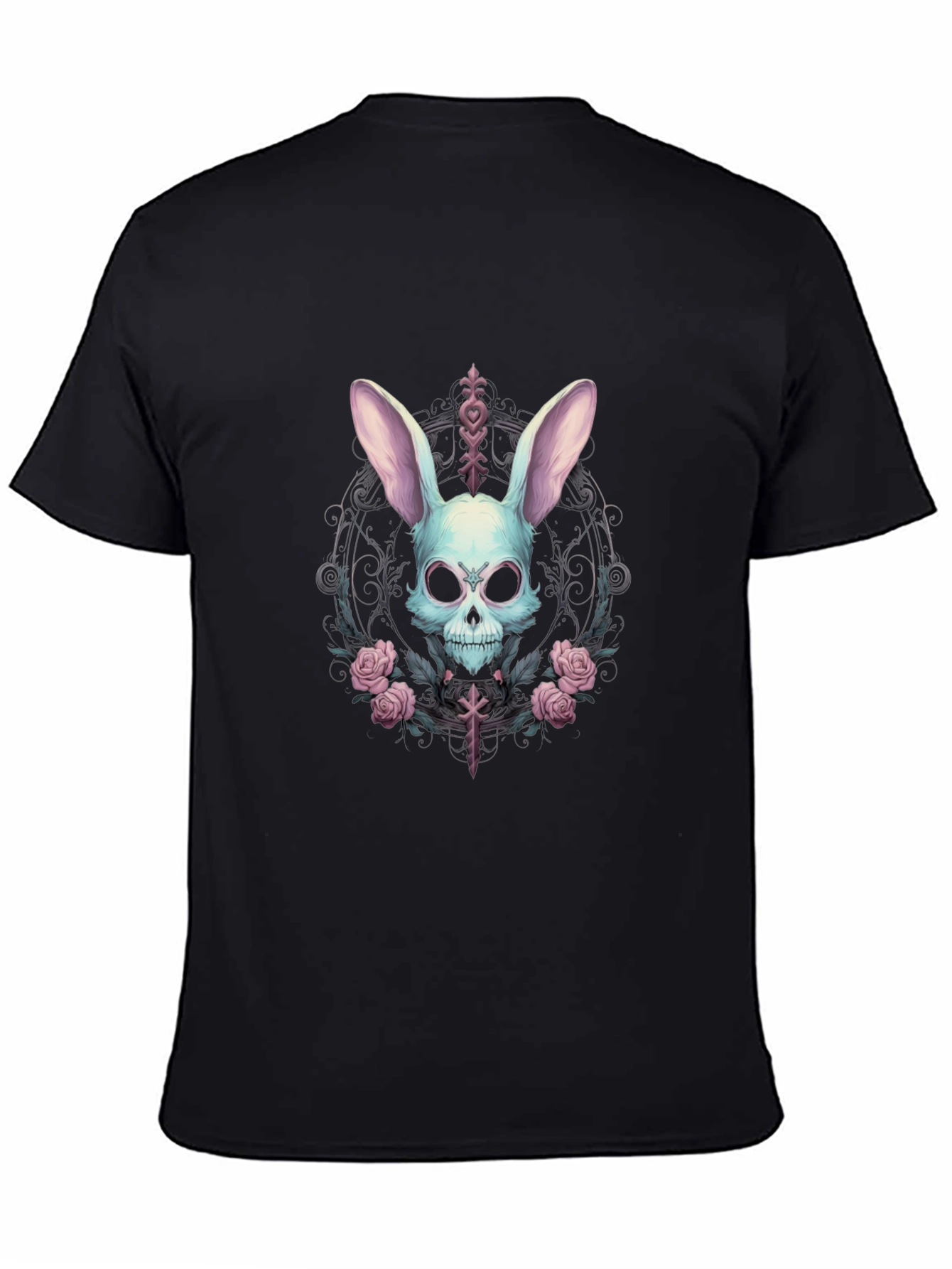 Skull Bunny Graphic Tee - Gothic Style