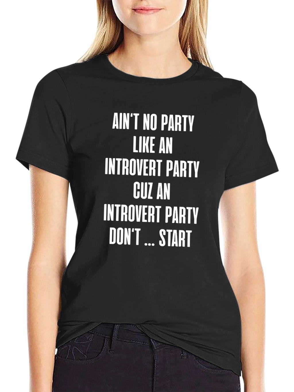 Introvert Party Graphic T-Shirt - Black