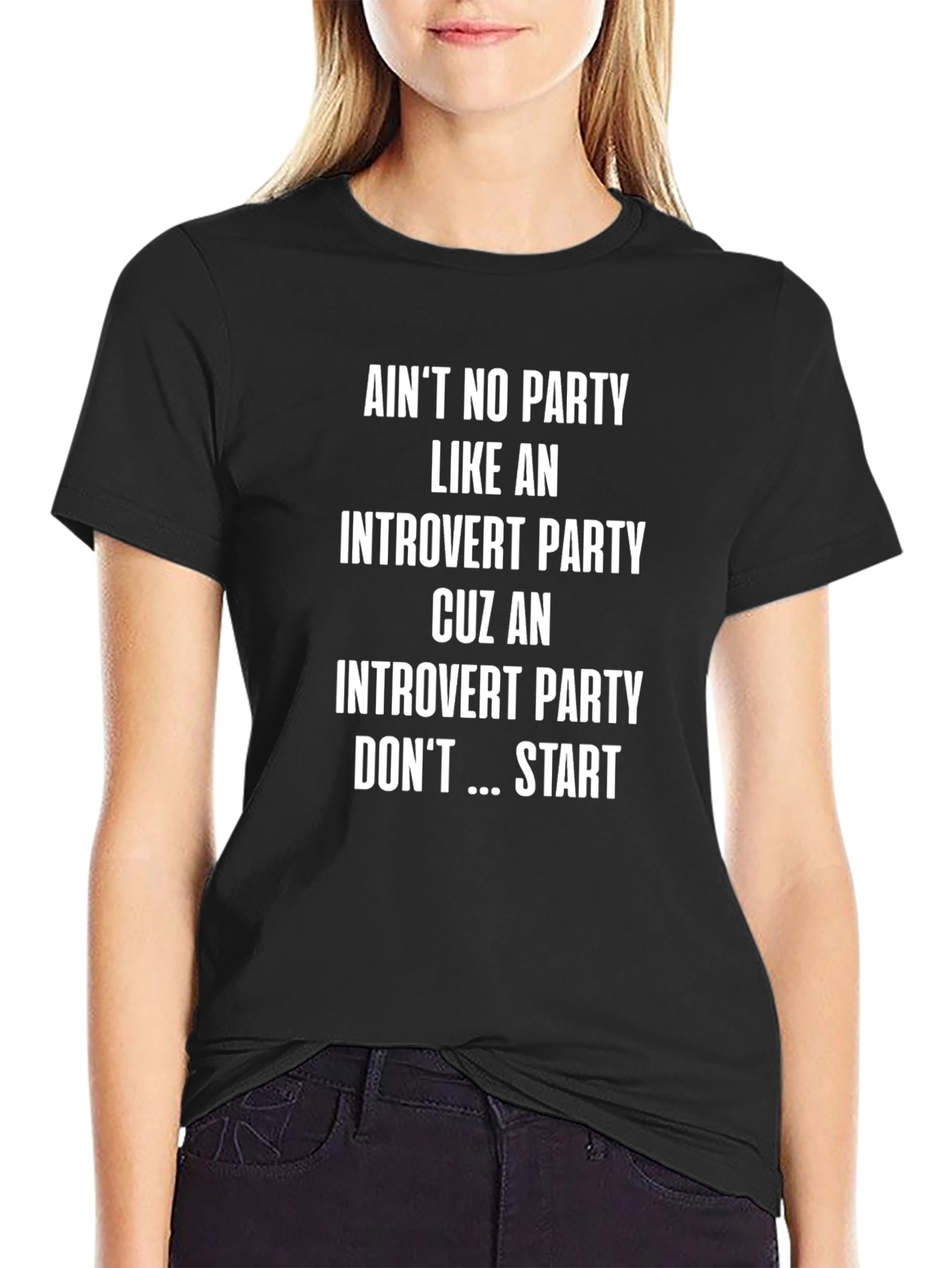 Introvert Party Graphic T-Shirt - Black