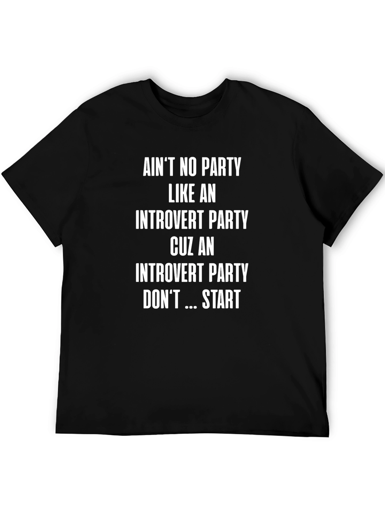 Introvert Party Graphic T-Shirt - Black