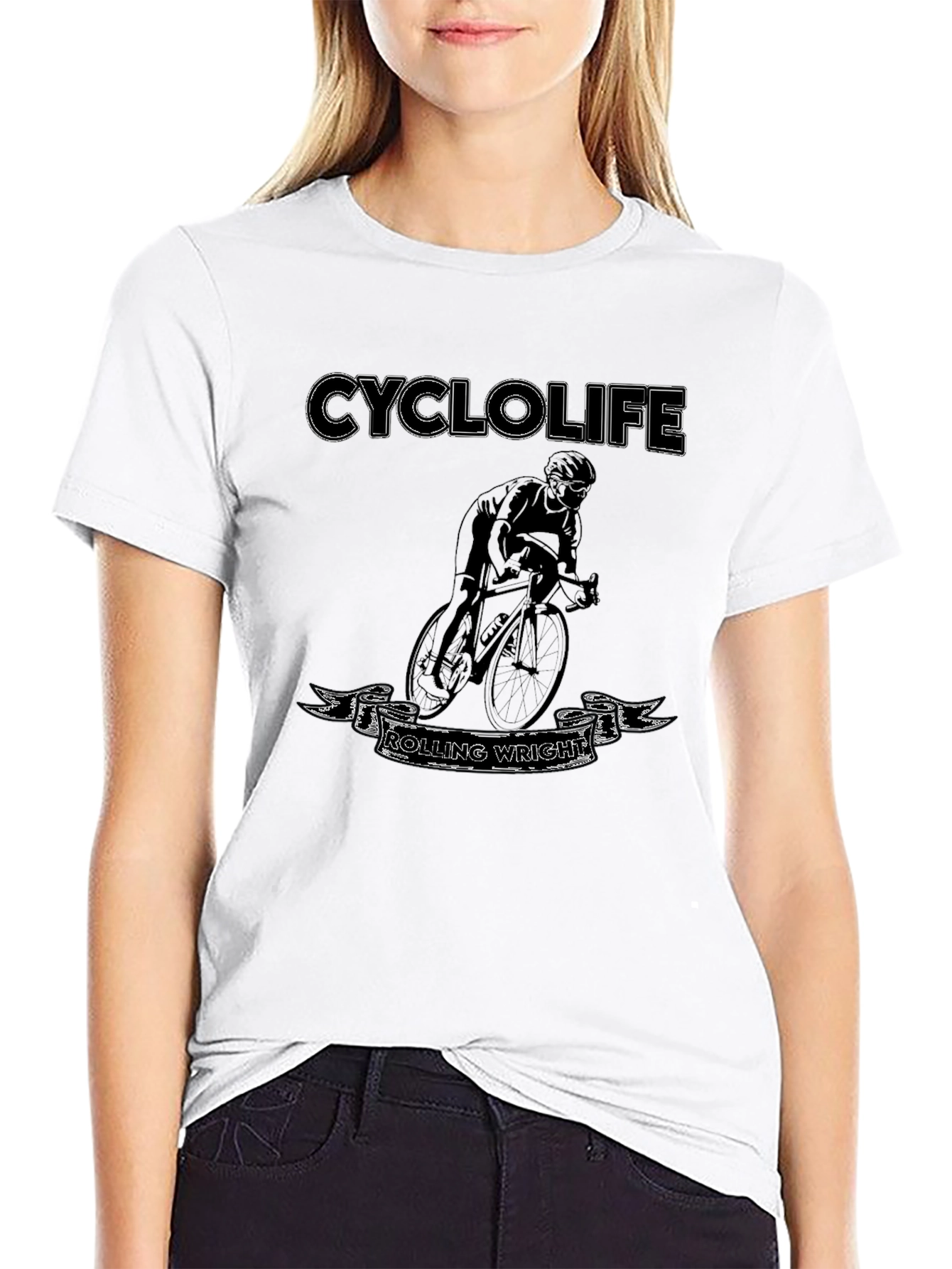 CYCLOLIFE Rolling Wright Black T-Shirt