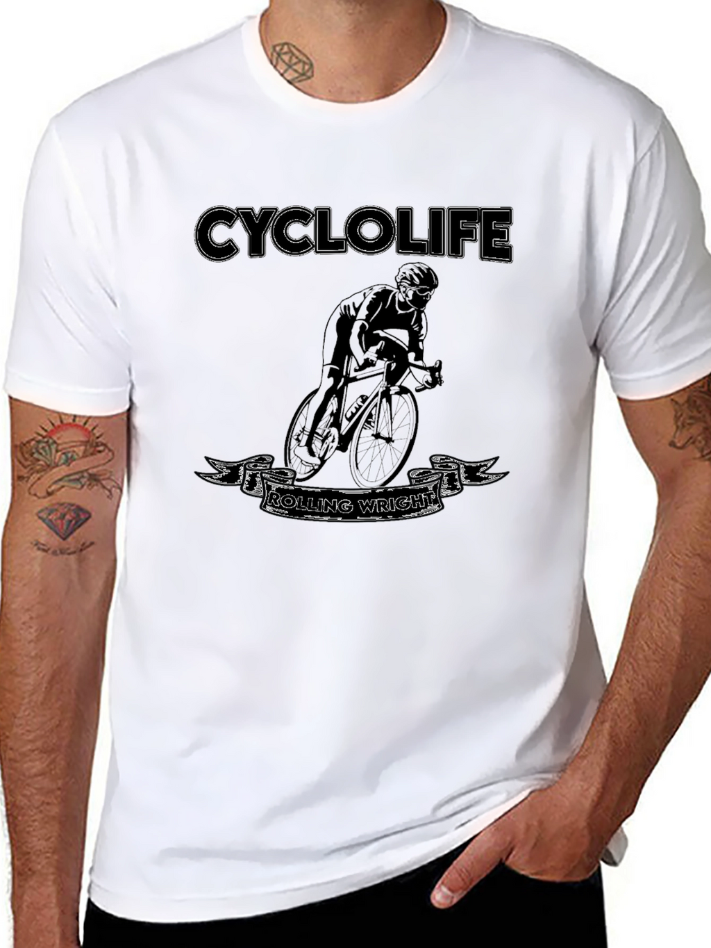 CYCLOLIFE Rolling Wright Black T-Shirt