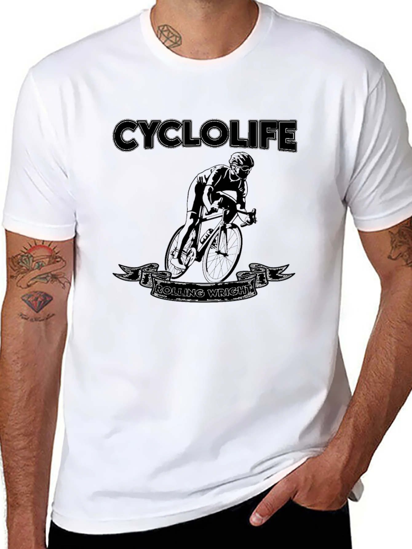 CYCLOLIFE Rolling Wright Black T-Shirt