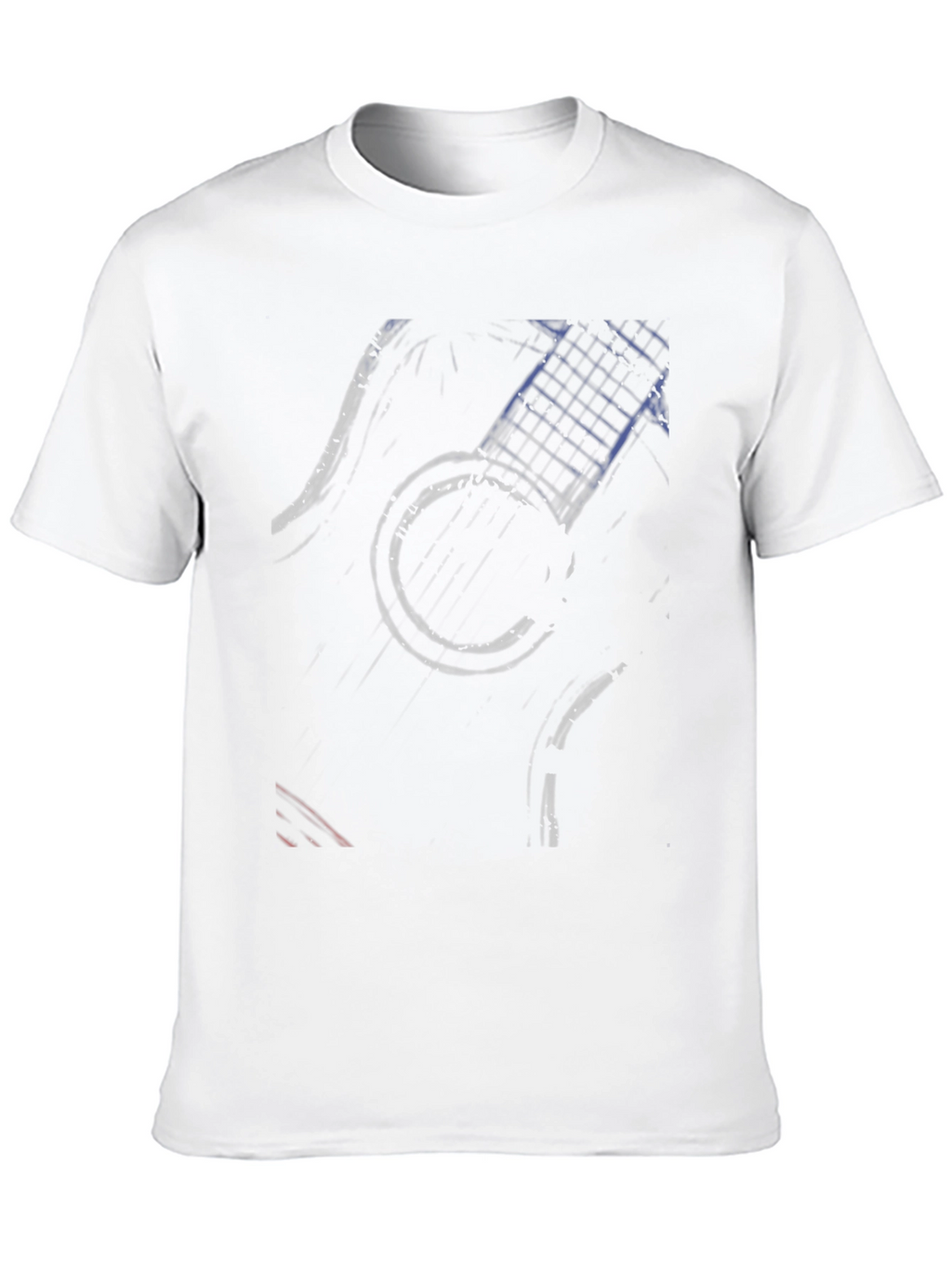 Abstract Guitar Graphic Tee - Black Cotton Comfort