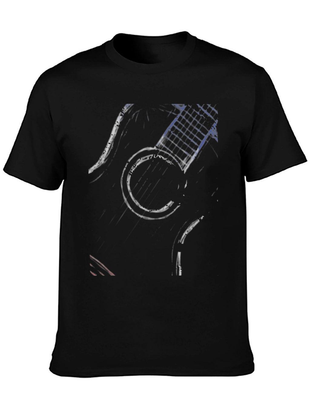 Abstract Guitar Graphic Tee - Black Cotton Comfort