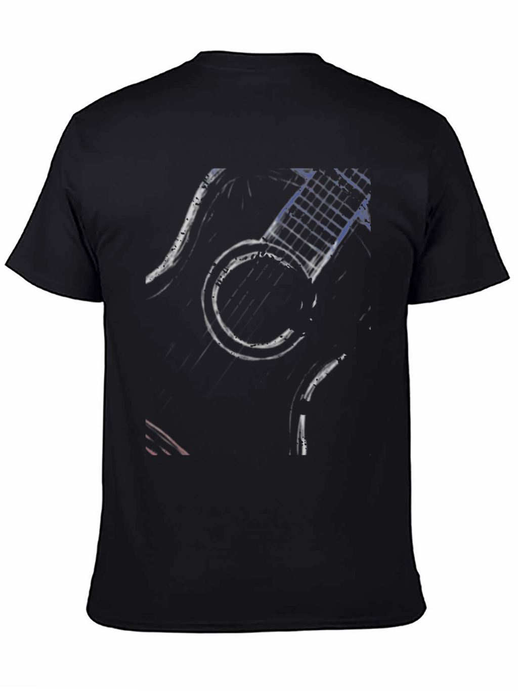 Abstract Guitar Graphic Tee - Black Cotton Comfort