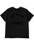 Older and Wiser Graphic Tee - Black Cotton T-Shirt