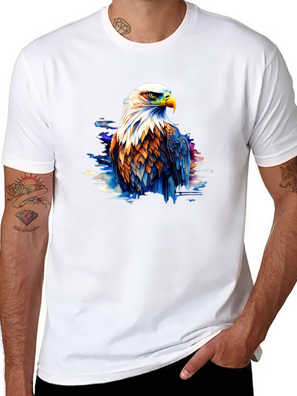 Eagle Graphic Black T-Shirt for Men