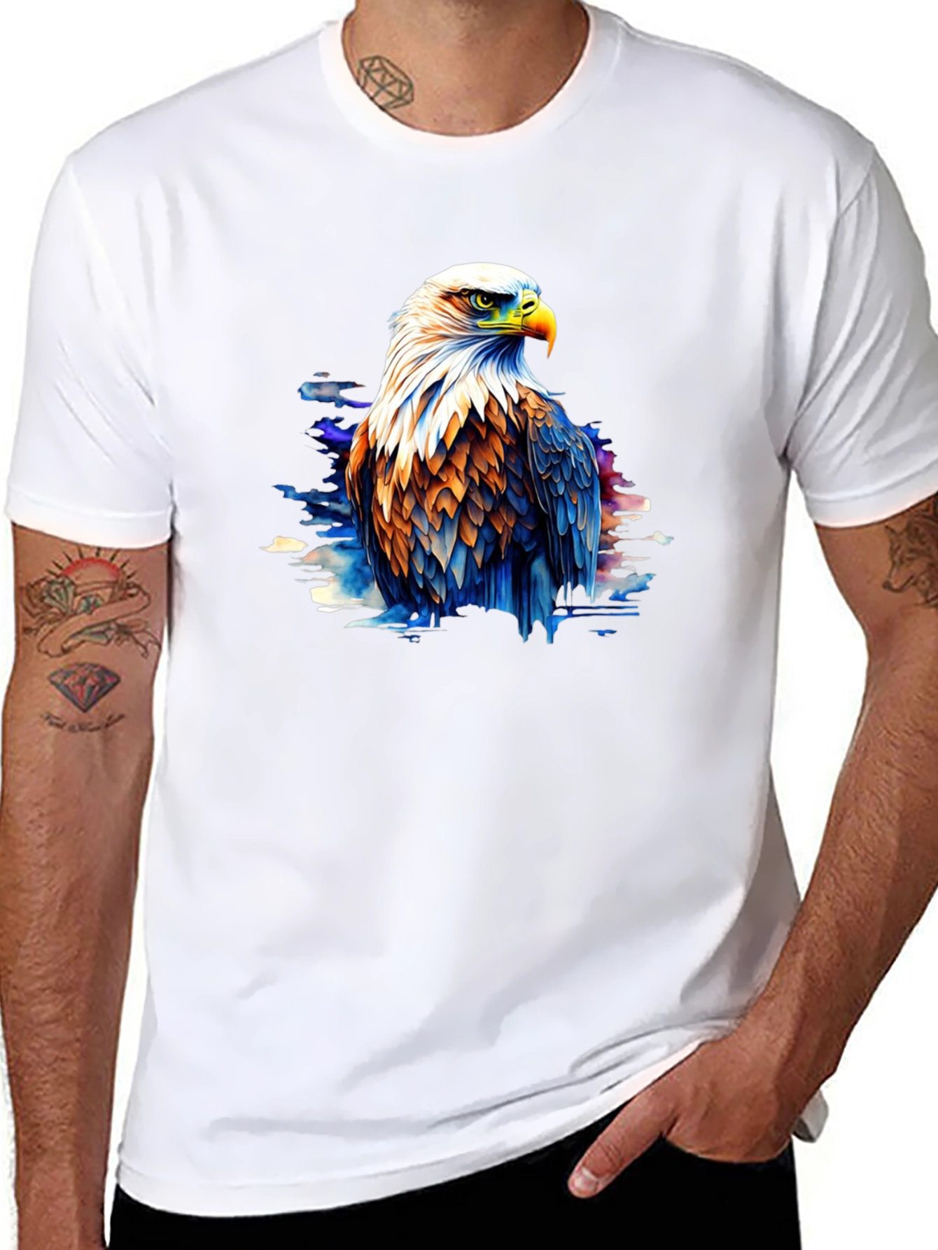 Eagle Graphic Black T-Shirt for Men