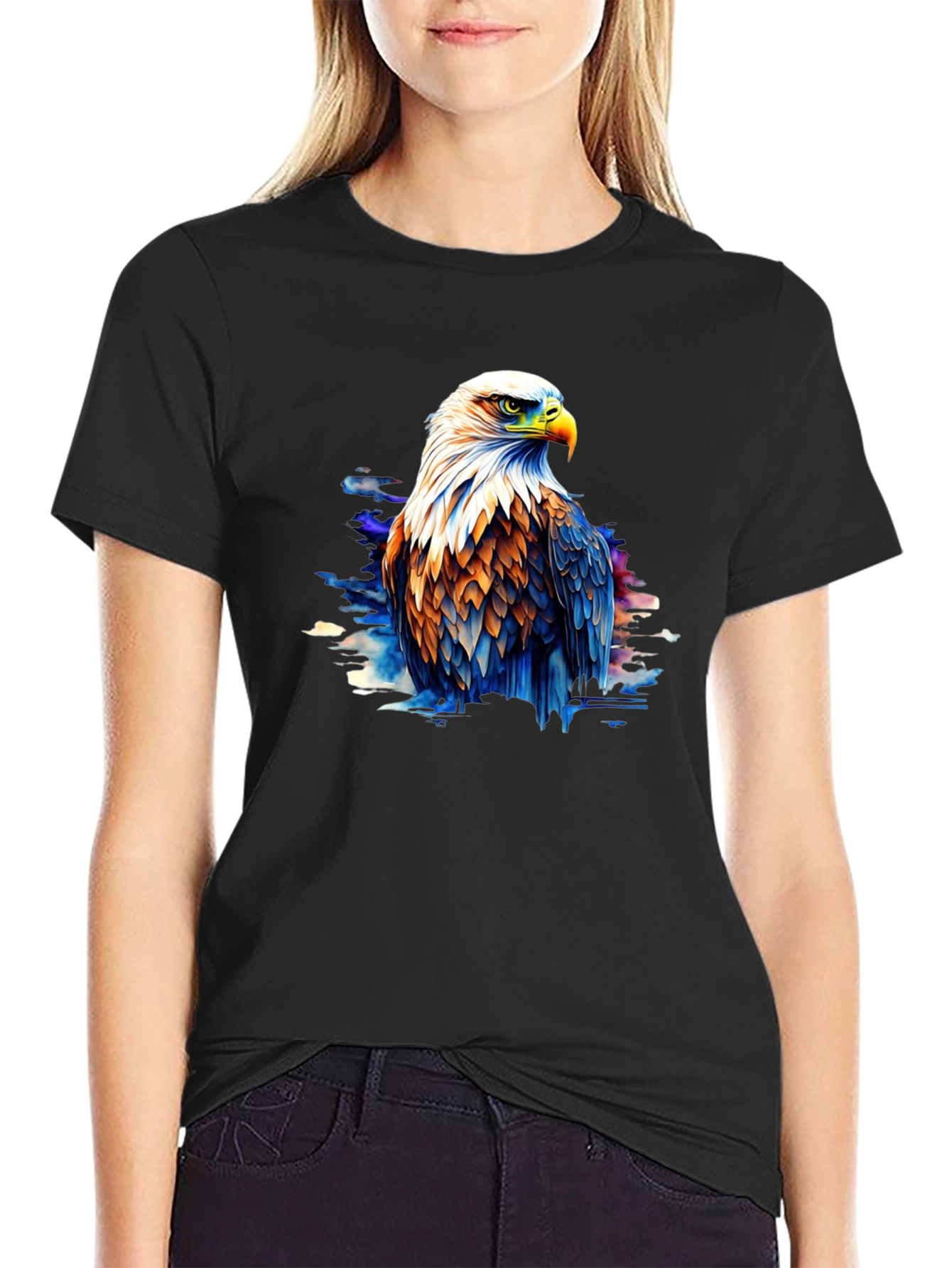 Eagle Graphic Black T-Shirt for Men