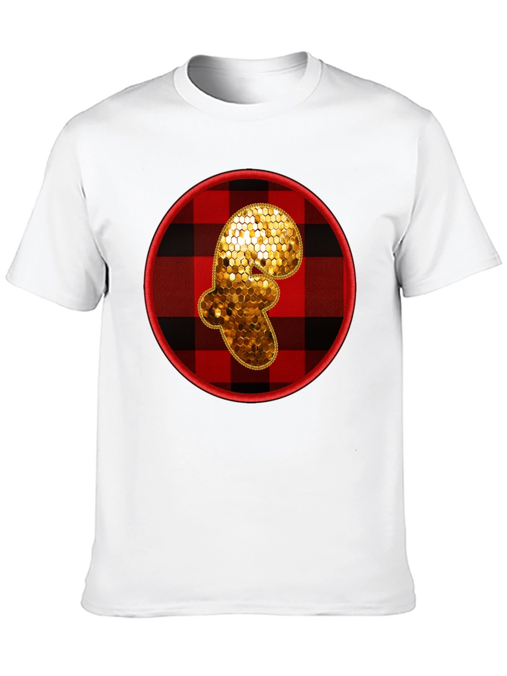 Plaid Ginger Man Graphic Tee - Holiday Festive Shirt