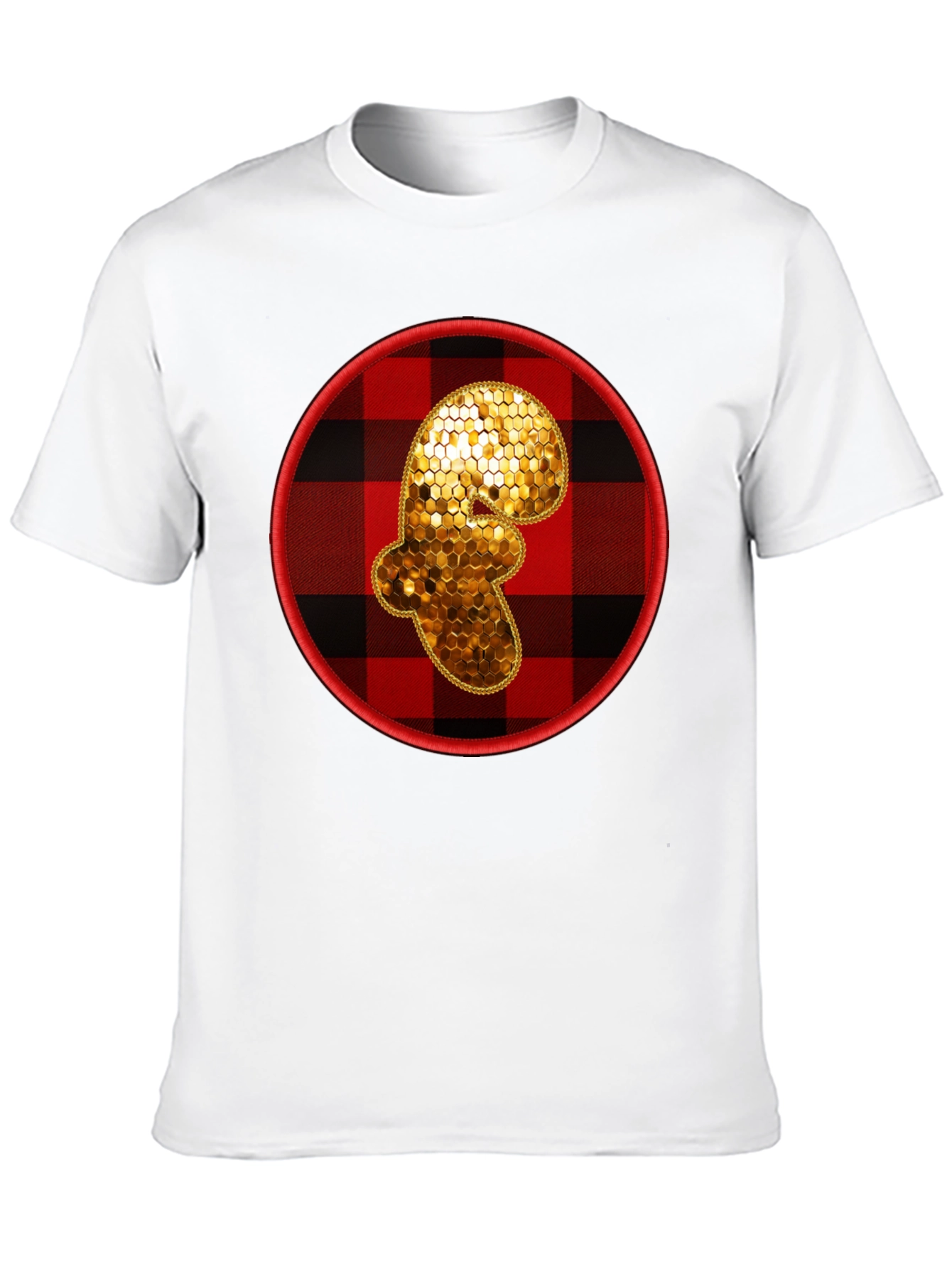 Plaid Ginger Man Graphic Tee - Holiday Festive Shirt