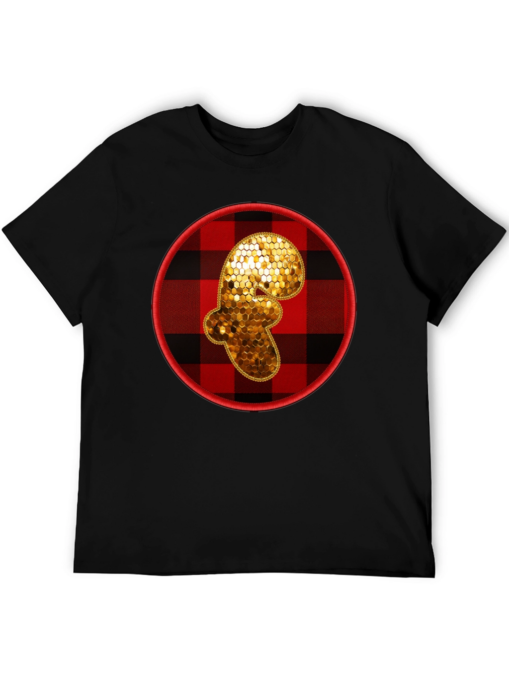 Plaid Ginger Man Graphic Tee - Holiday Festive Shirt