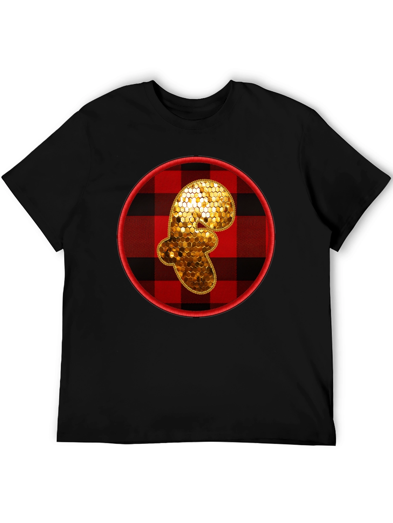 Plaid Ginger Man Graphic Tee - Holiday Festive Shirt