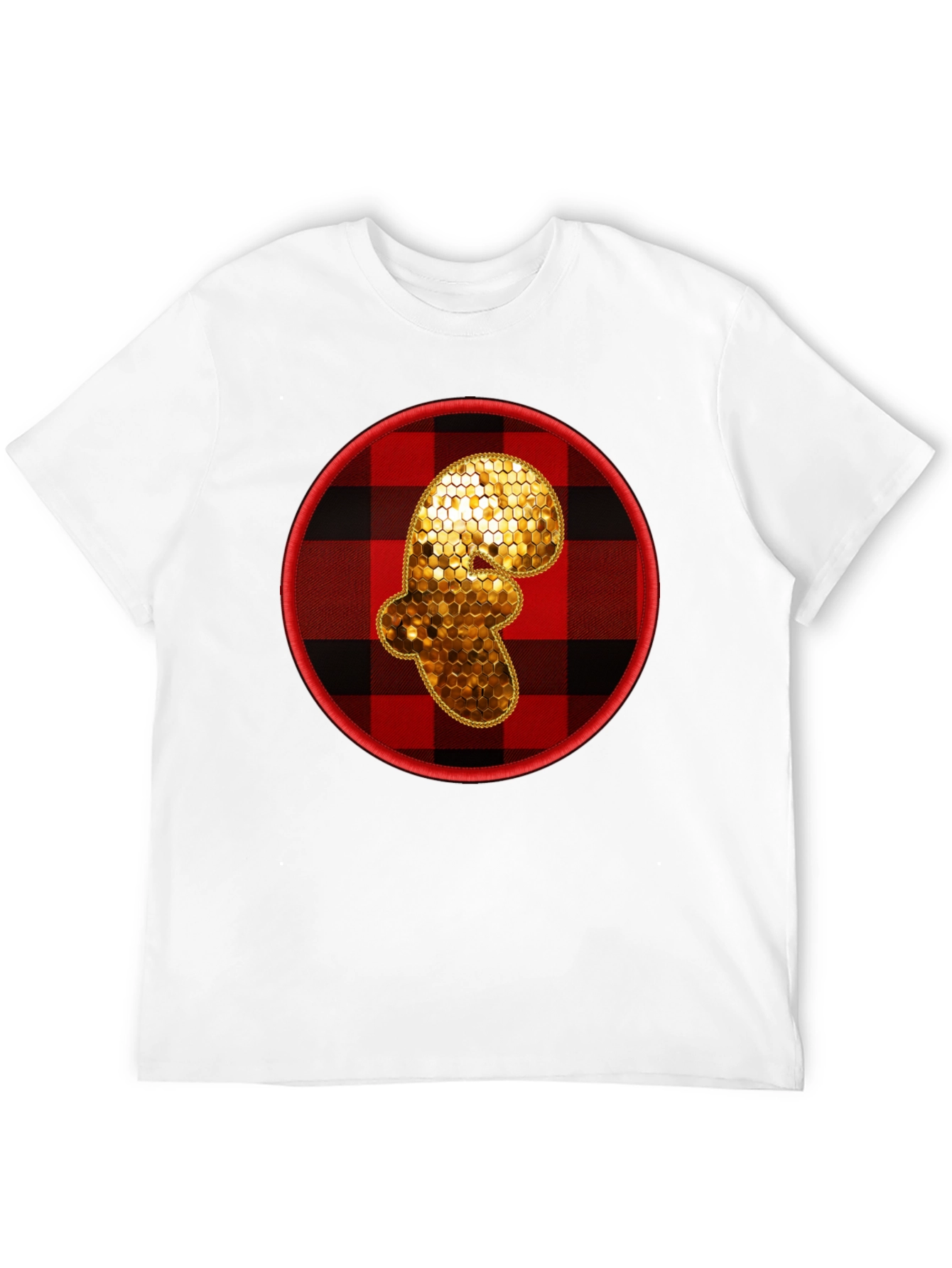 Plaid Ginger Man Graphic Tee - Holiday Festive Shirt