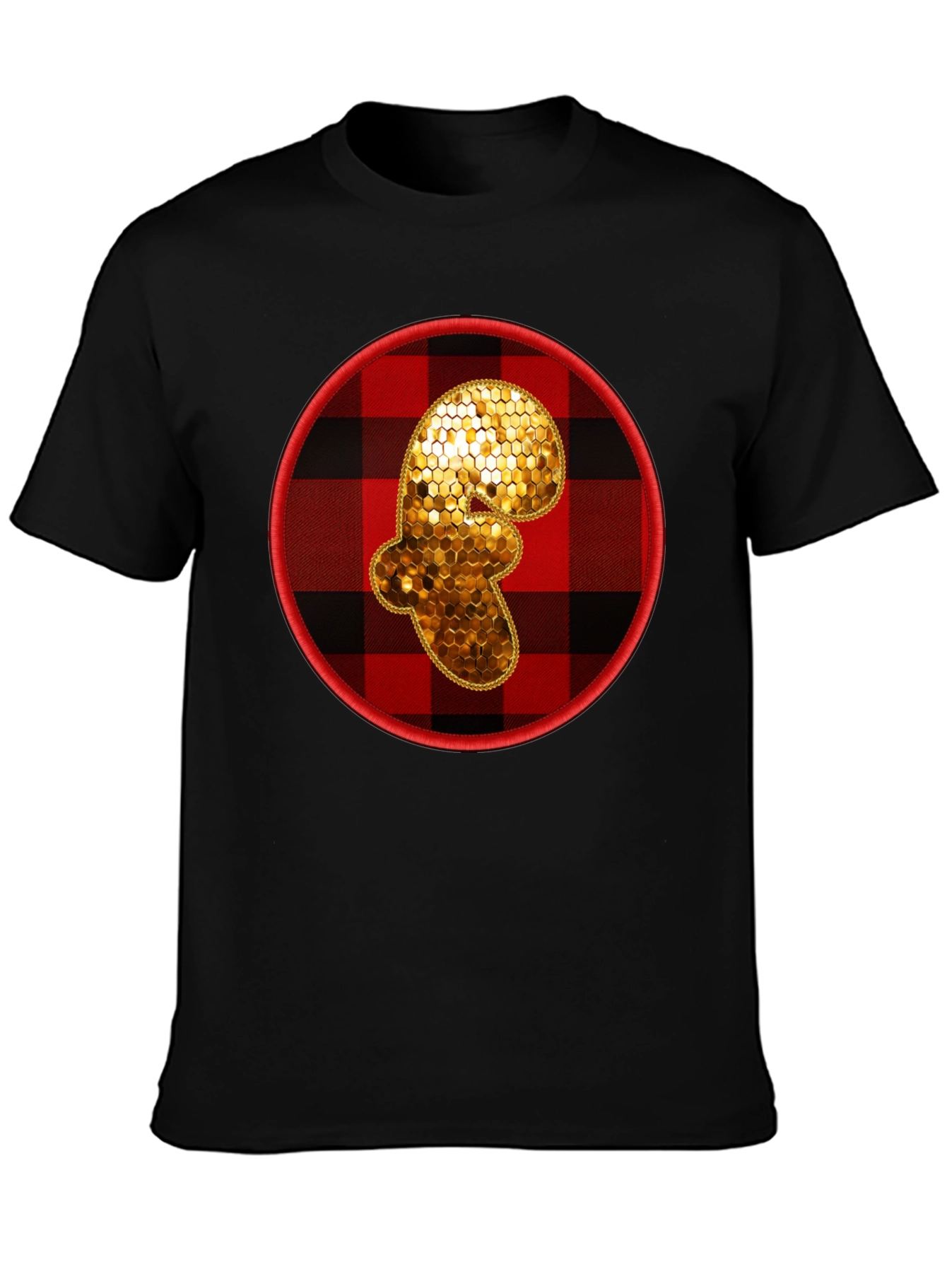 Plaid Ginger Man Graphic Tee - Holiday Festive Shirt