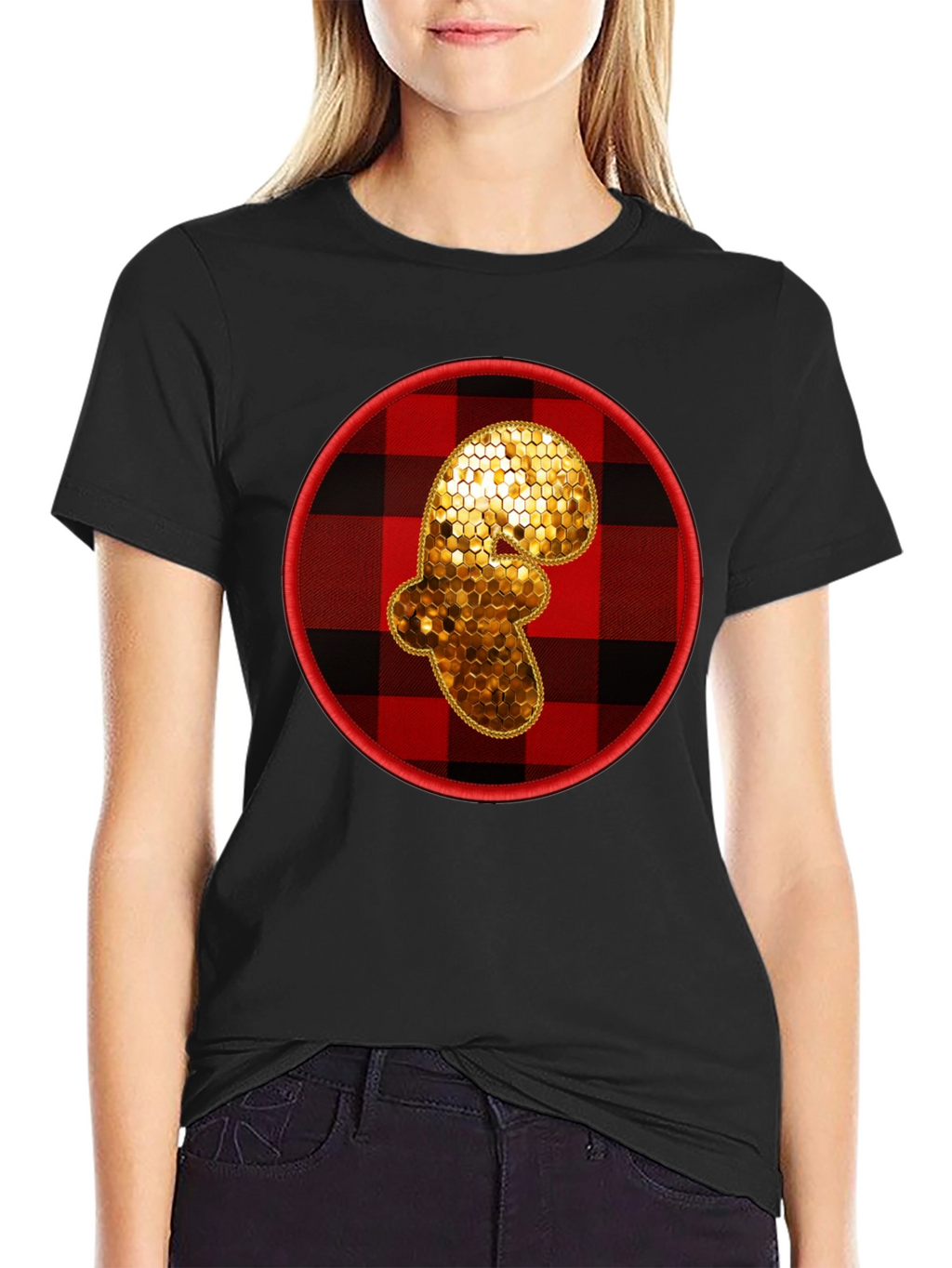 Plaid Ginger Man Graphic Tee - Holiday Festive Shirt