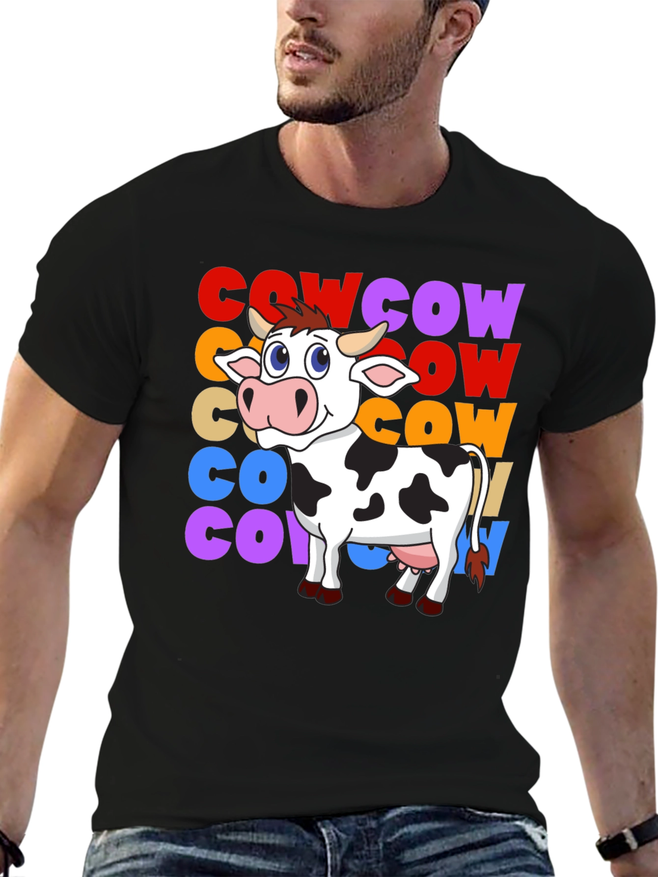 Cow Graphic T-Shirt - Fun Animal Tee