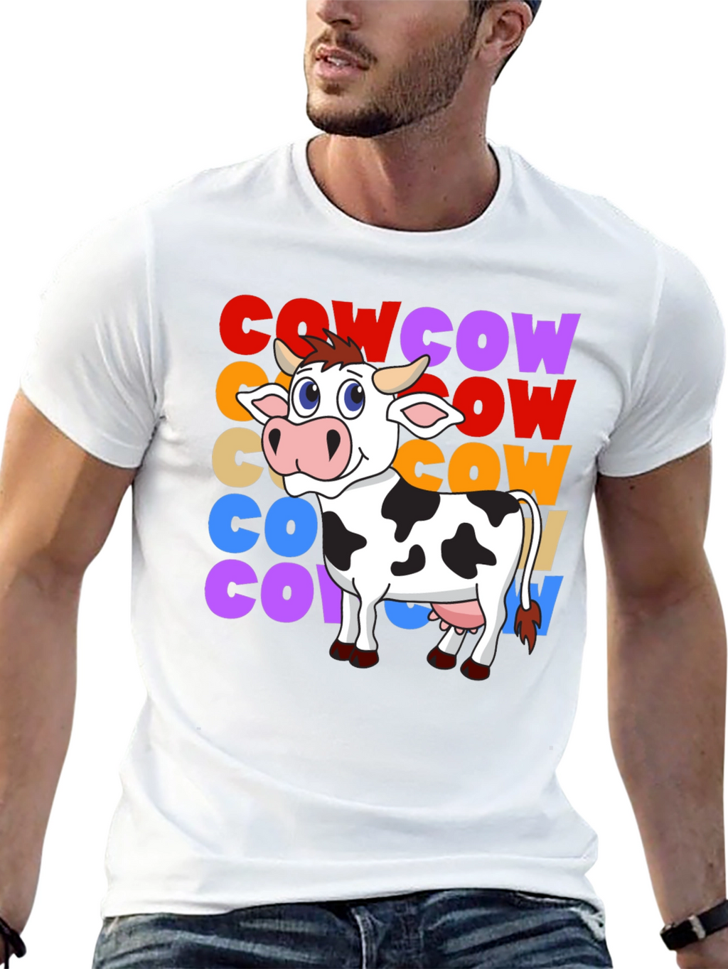 Cow Graphic T-Shirt - Fun Animal Tee