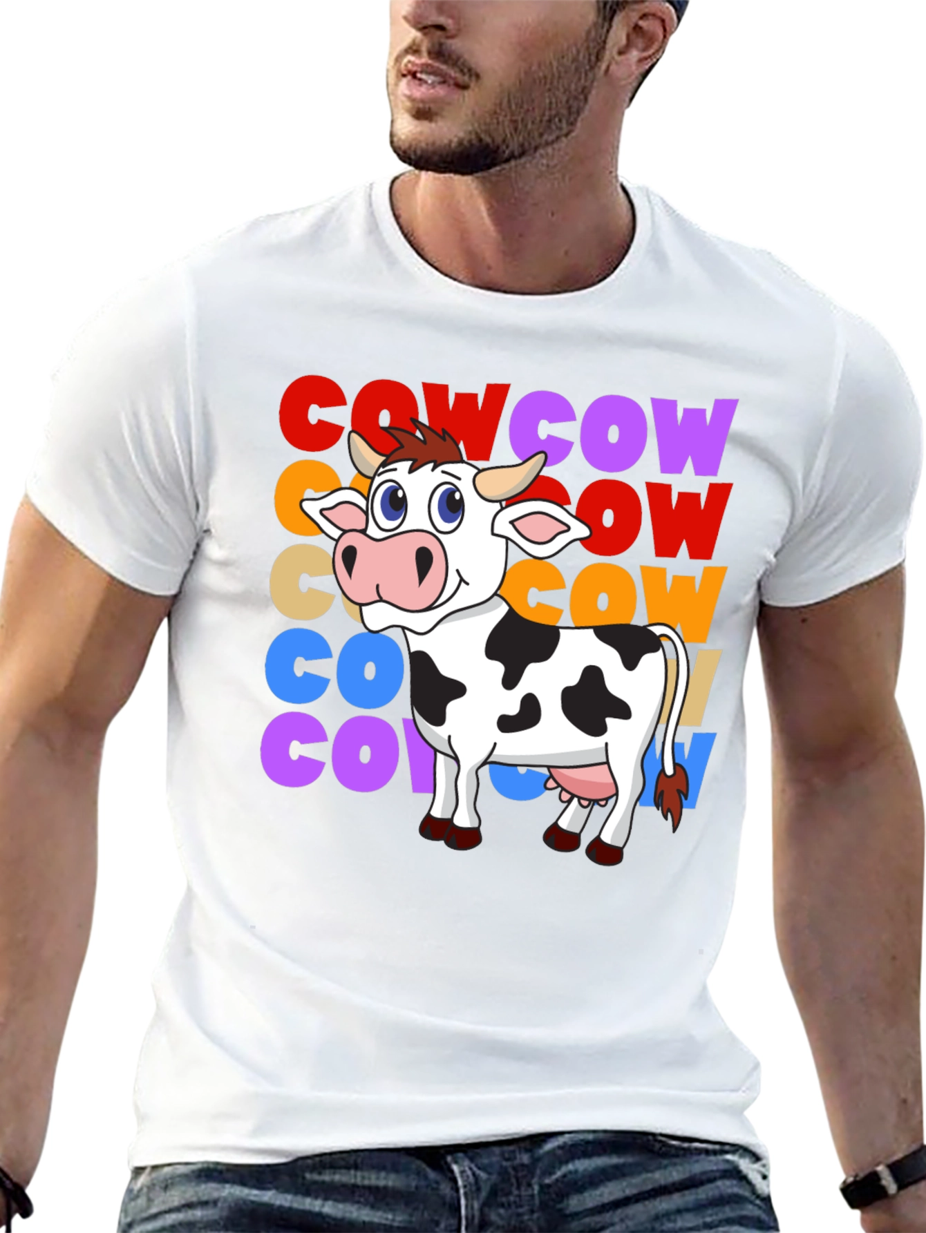 Cow Graphic T-Shirt - Fun Animal Tee