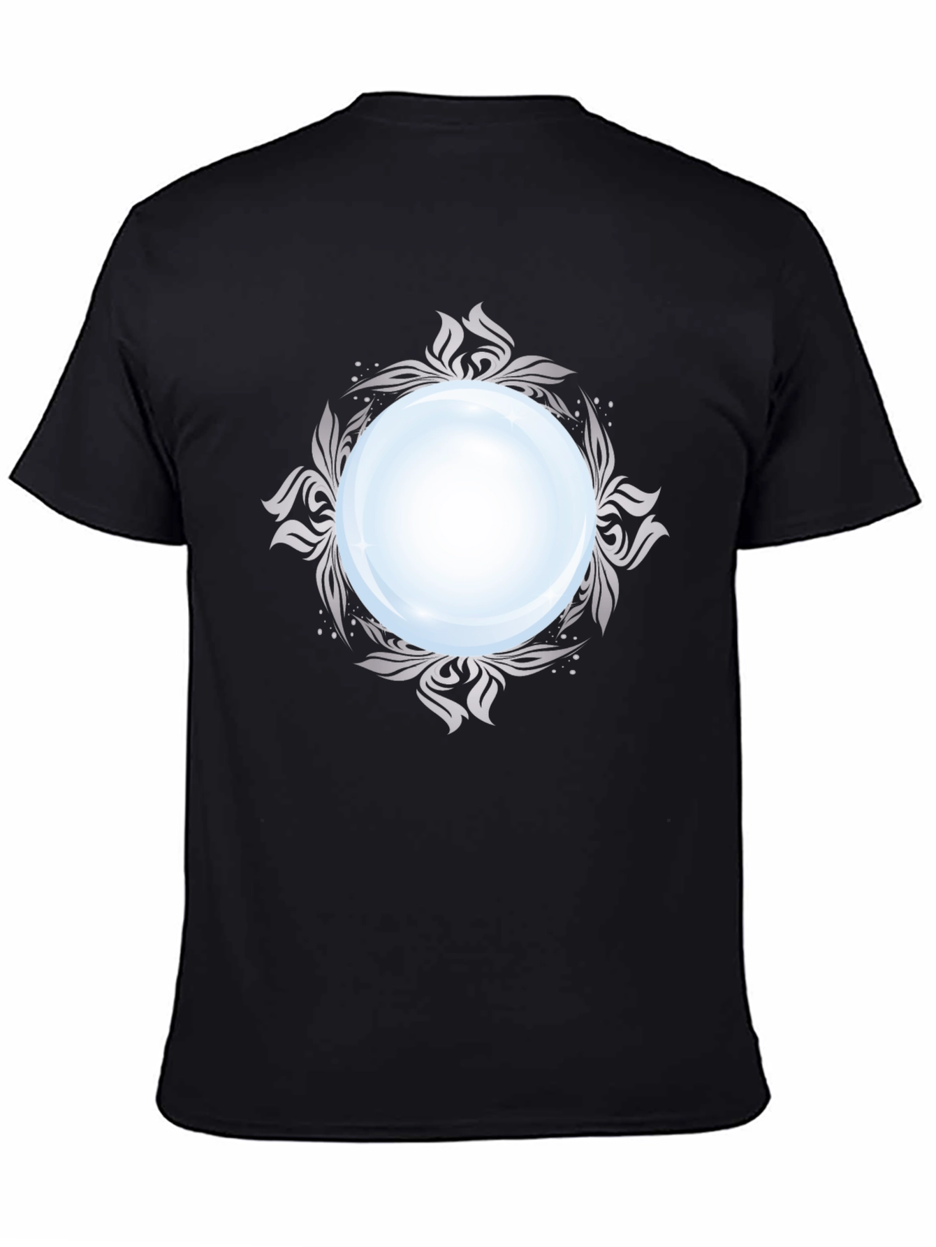 Mystic Orb Graphic Tee - Stylish Black Cotton T-Shirt