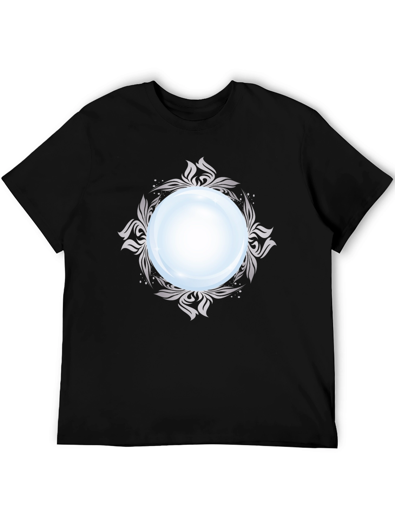 Mystic Orb Graphic Tee - Stylish Black Cotton T-Shirt