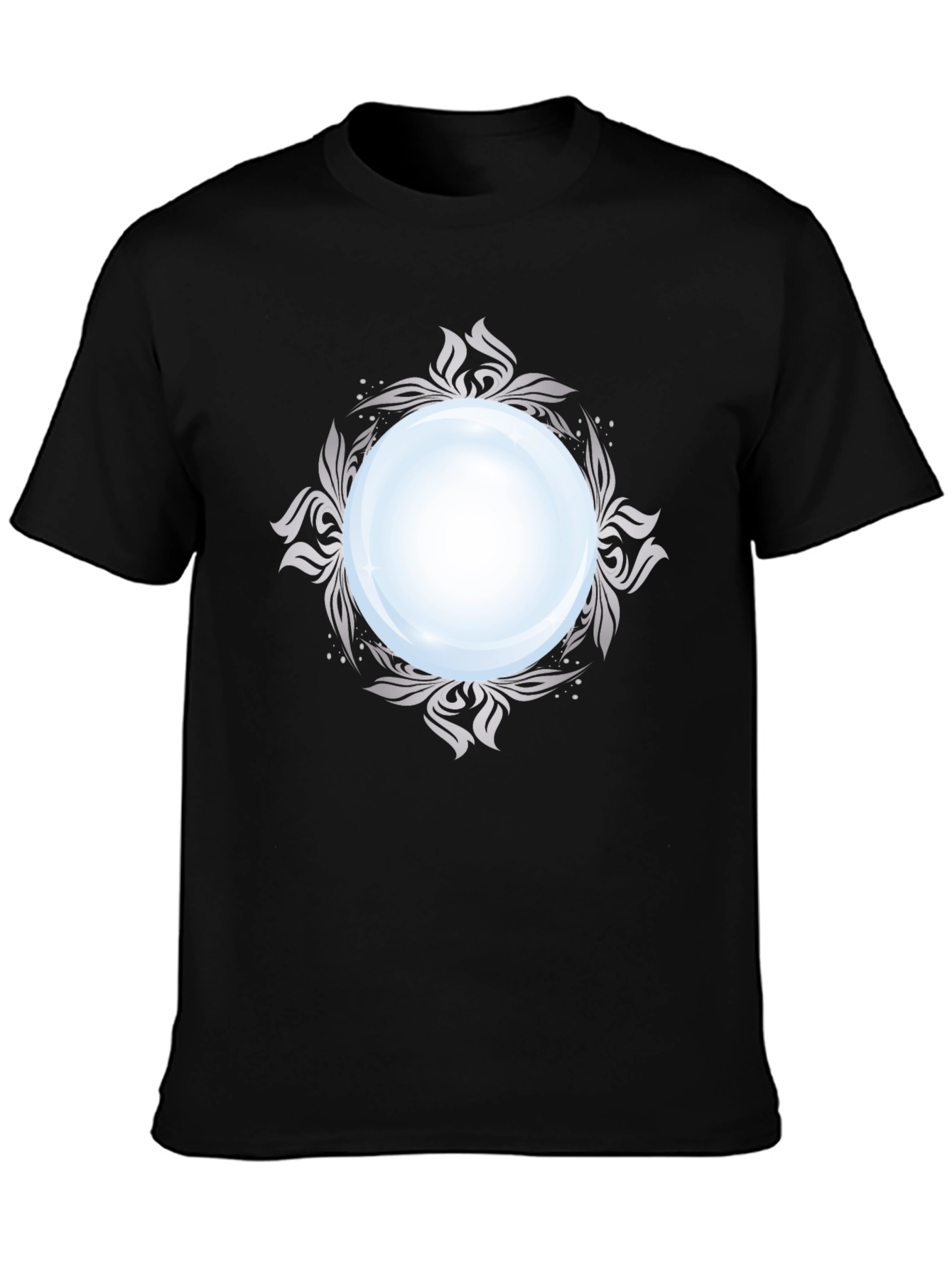Mystic Orb Graphic Tee - Stylish Black Cotton T-Shirt