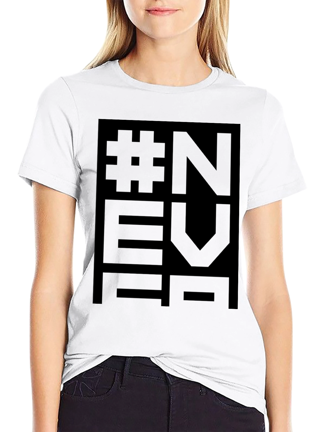 NEVER Black Graphic Tee - Modern Streetwear