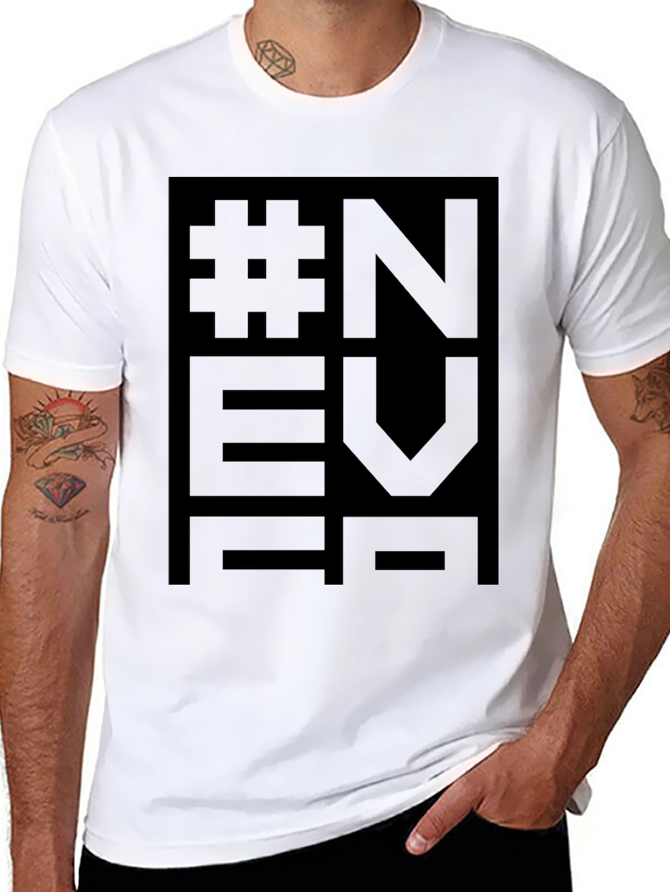 NEVER Black Graphic Tee - Modern Streetwear
