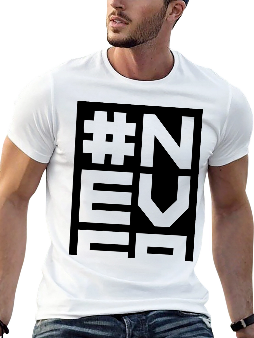 NEVER Black Graphic Tee - Modern Streetwear