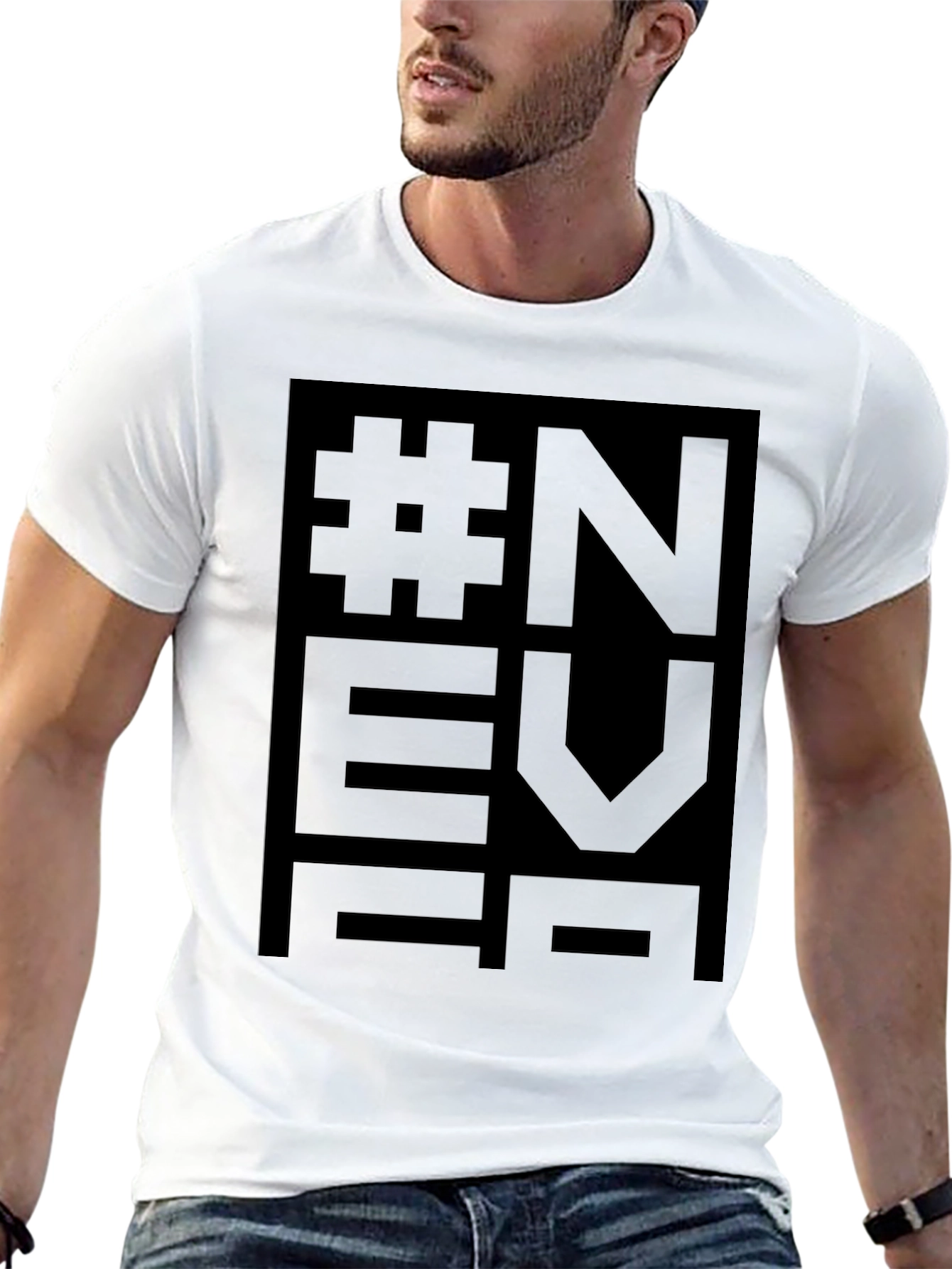 NEVER Black Graphic Tee - Modern Streetwear