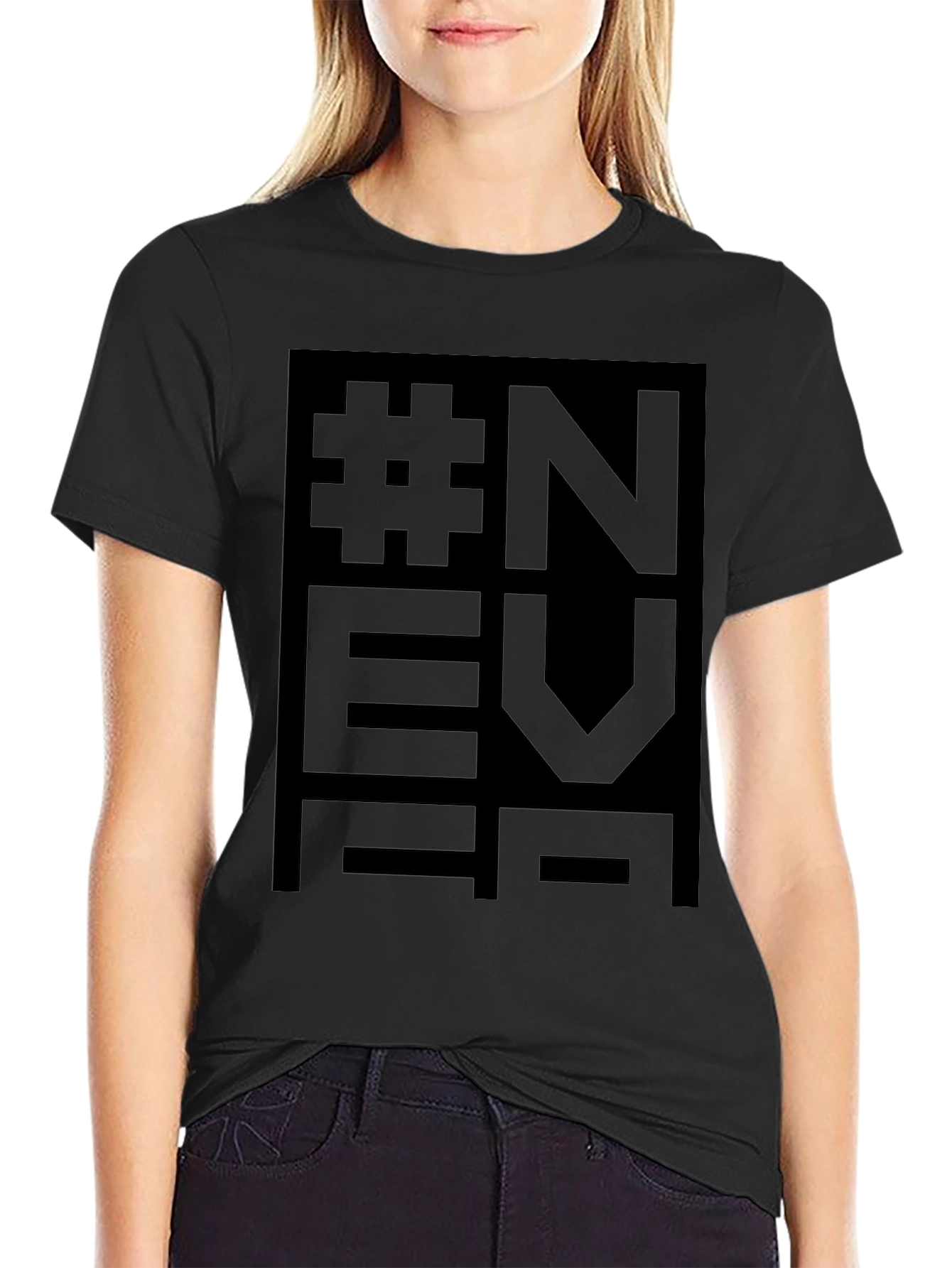 NEVER Black Graphic Tee - Modern Streetwear