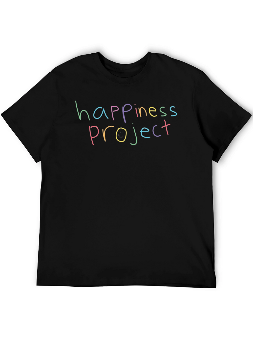 Happiness Project Graphic Tee - Black Cotton Shirt
