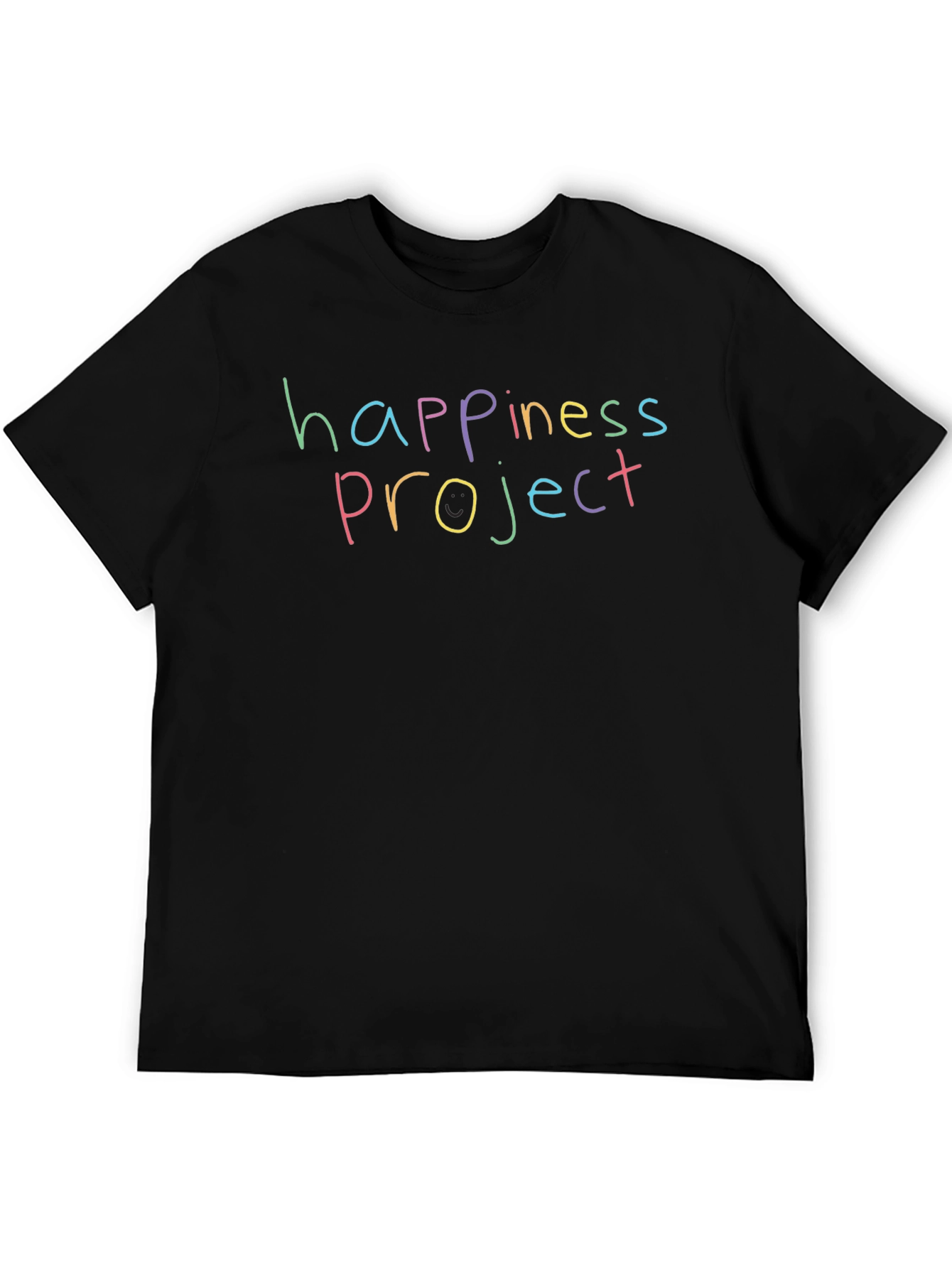 Happiness Project Graphic Tee - Black Cotton Shirt