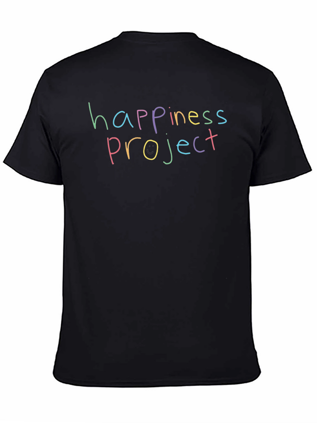 Happiness Project Graphic Tee - Black Cotton Shirt