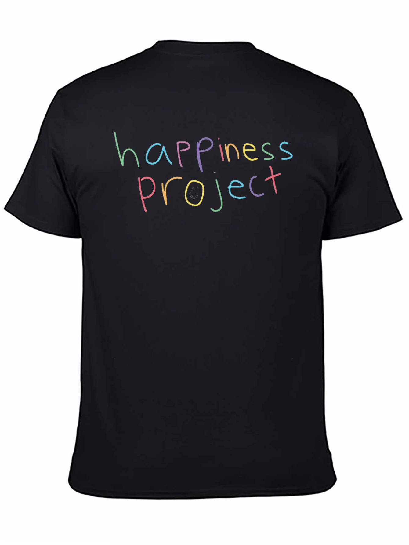 Happiness Project Graphic Tee - Black Cotton Shirt
