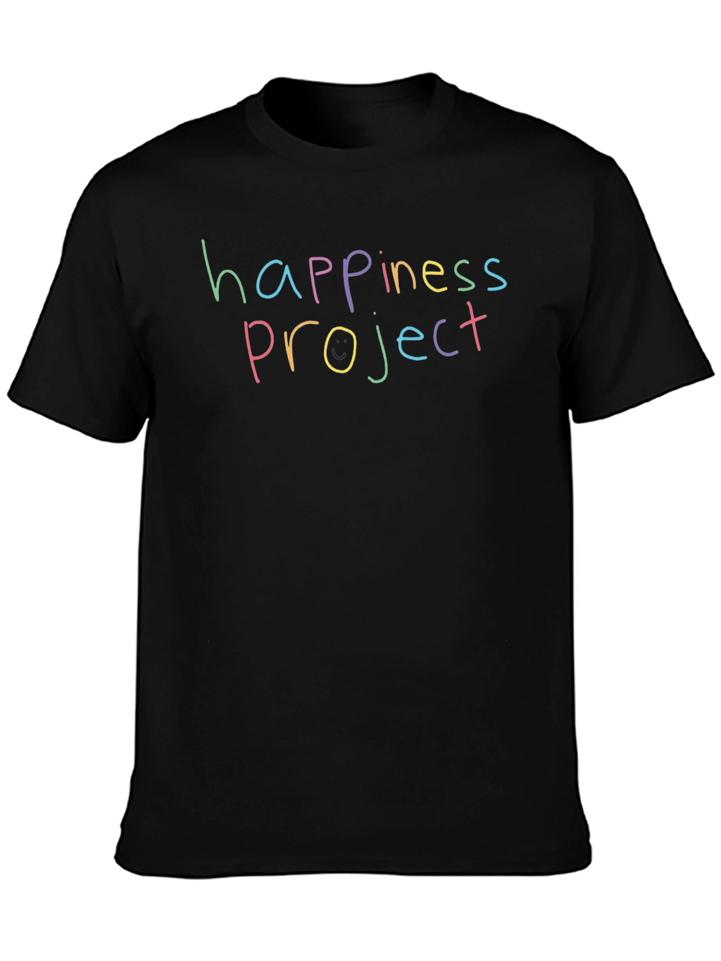 Happiness Project Graphic Tee - Black Cotton Shirt