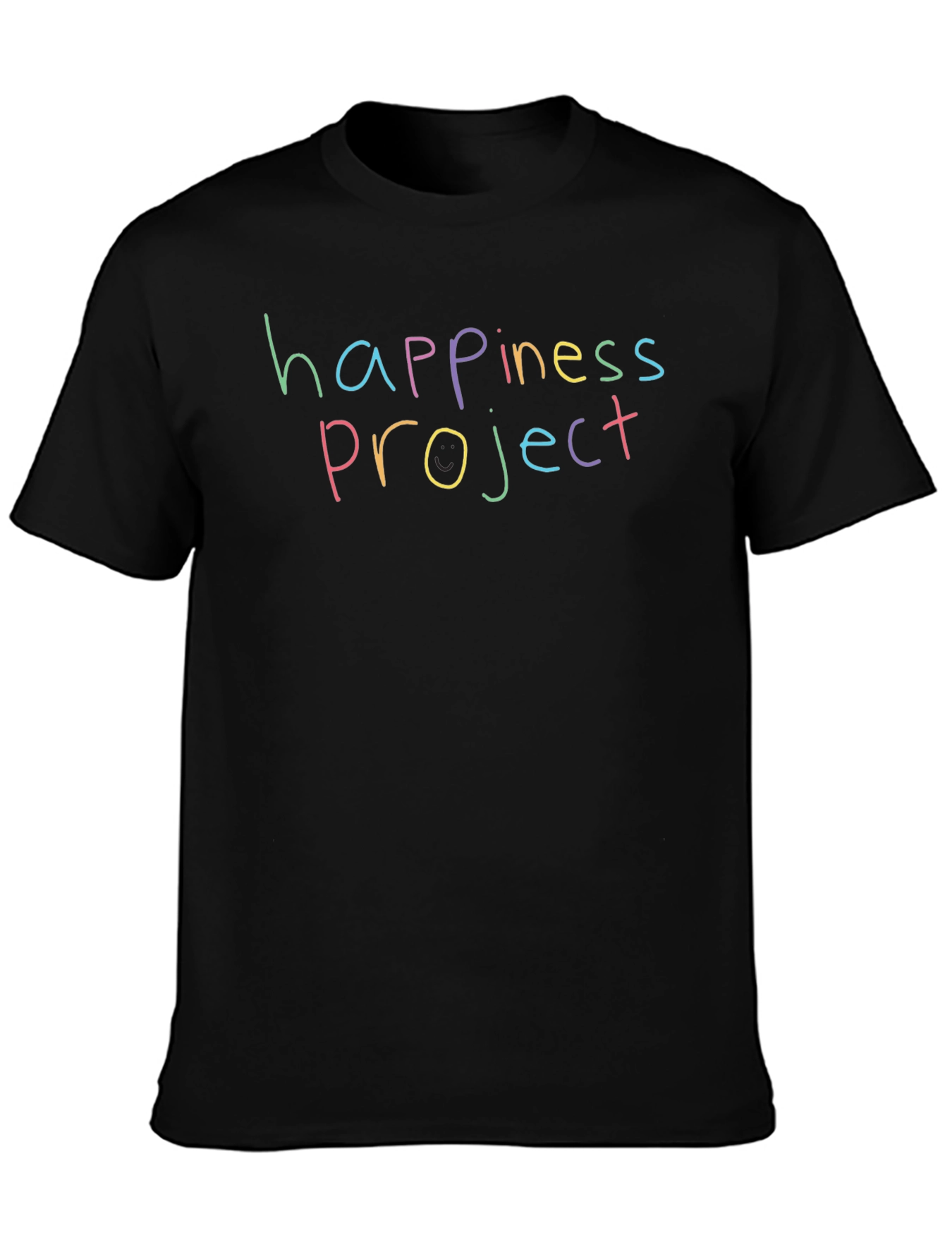 Happiness Project Graphic Tee - Black Cotton Shirt