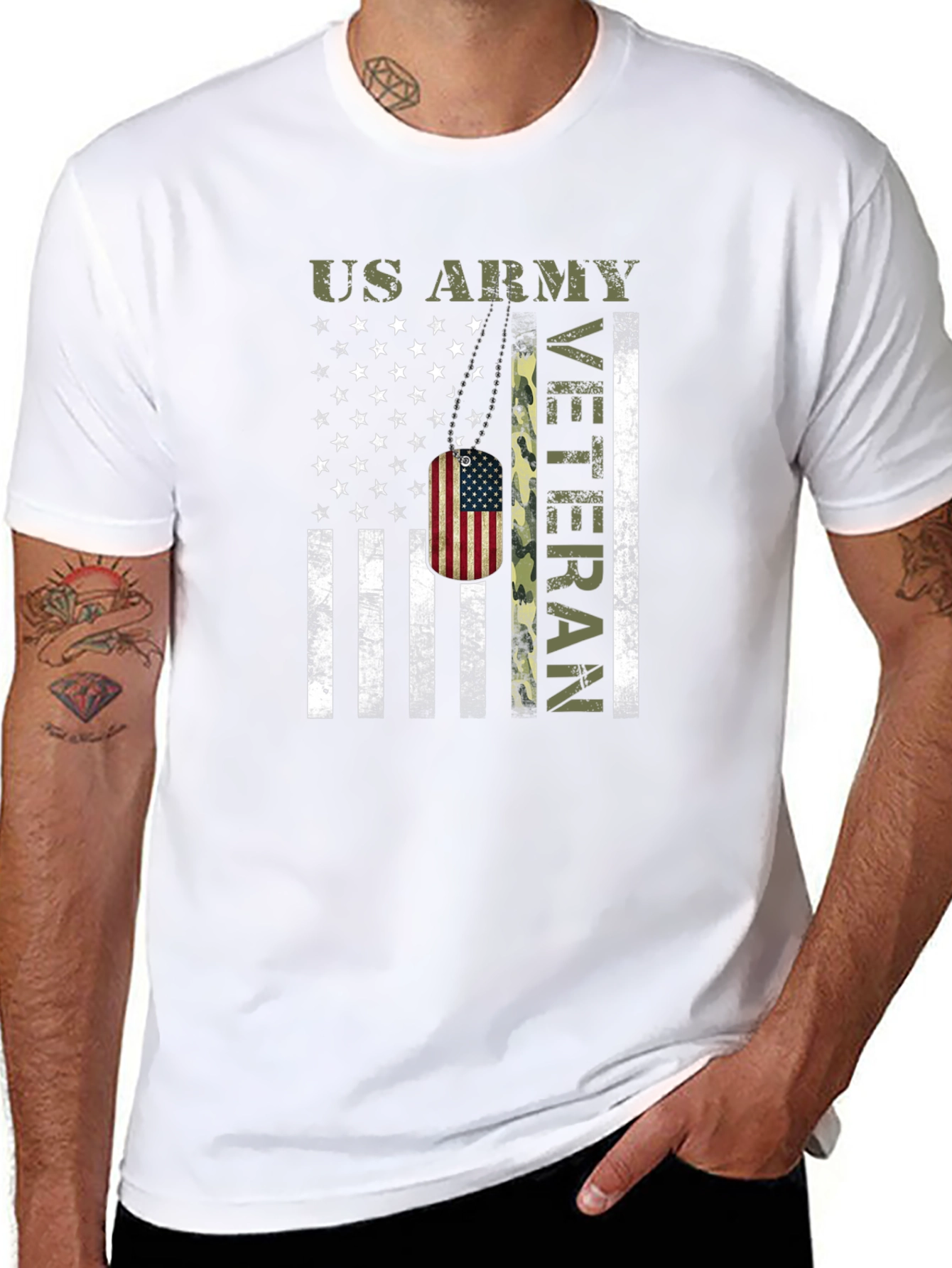 US Army Veteran American Flag T-Shirt