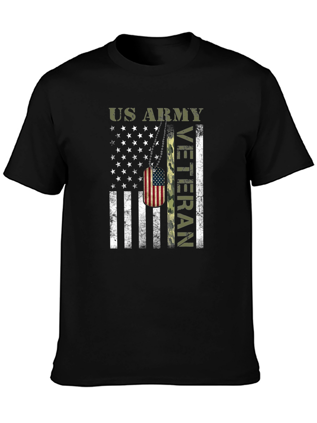 US Army Veteran American Flag T-Shirt