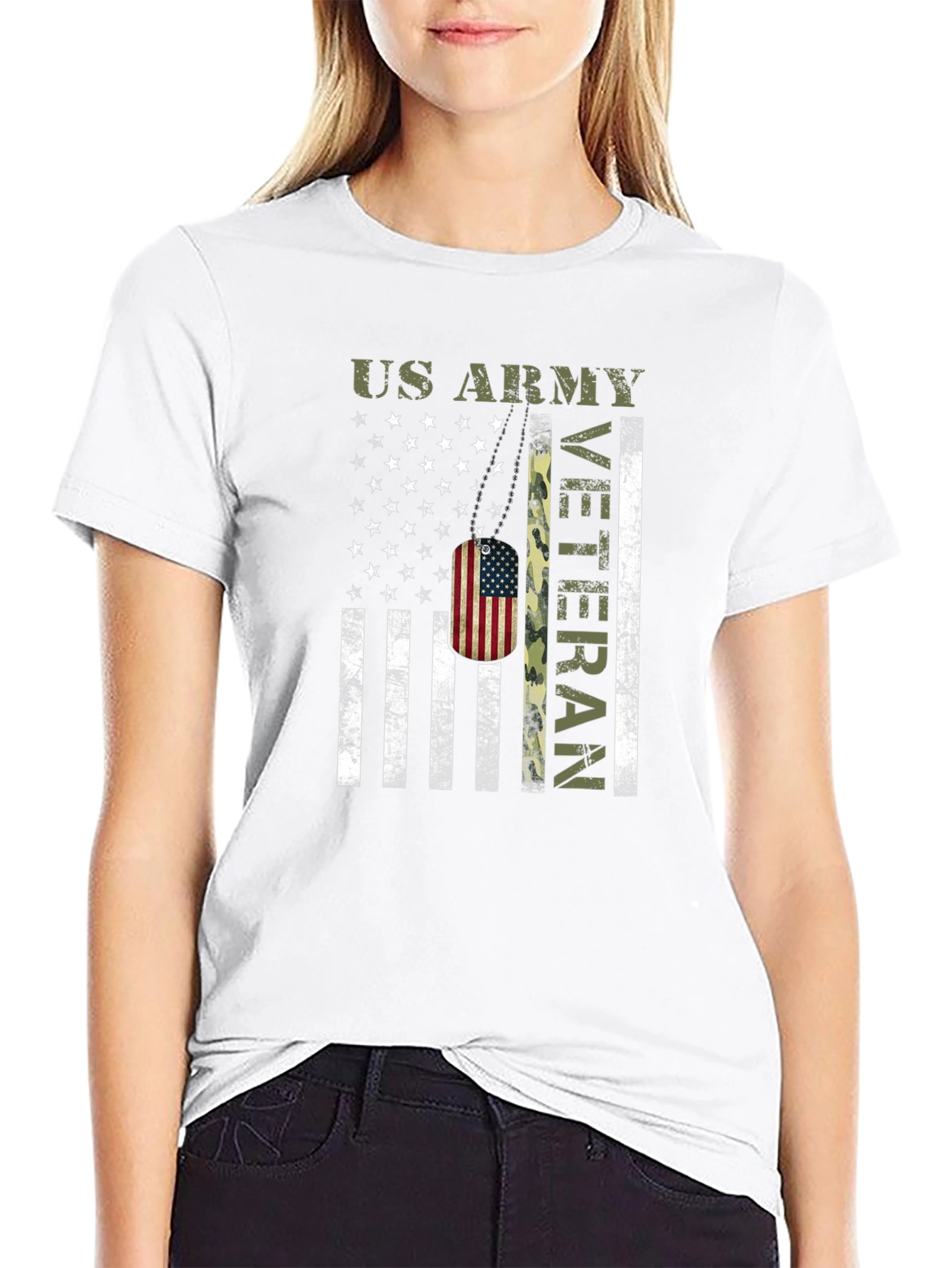 US Army Veteran American Flag T-Shirt