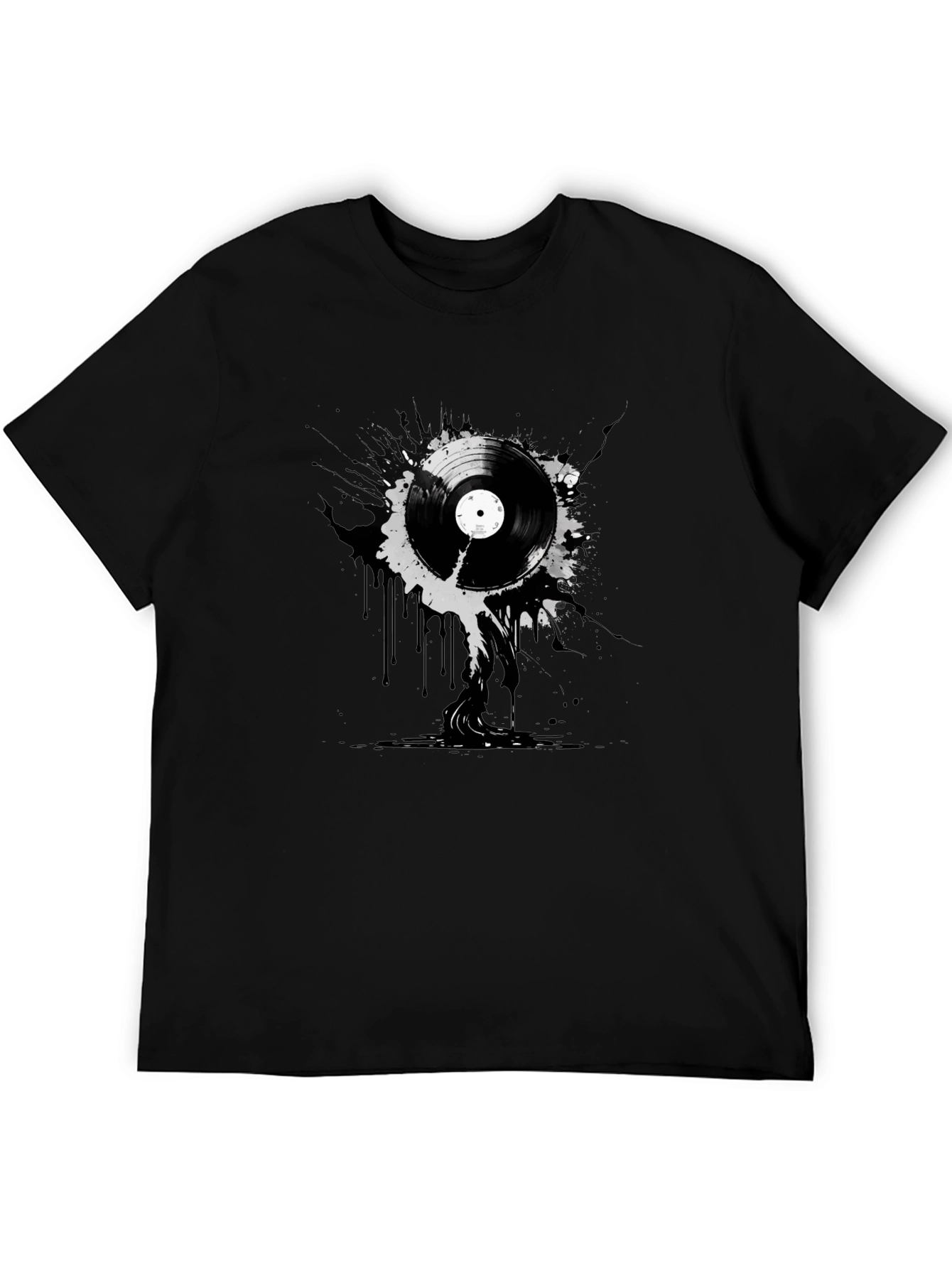 Vinyl Record Splatter Graphic T-Shirt