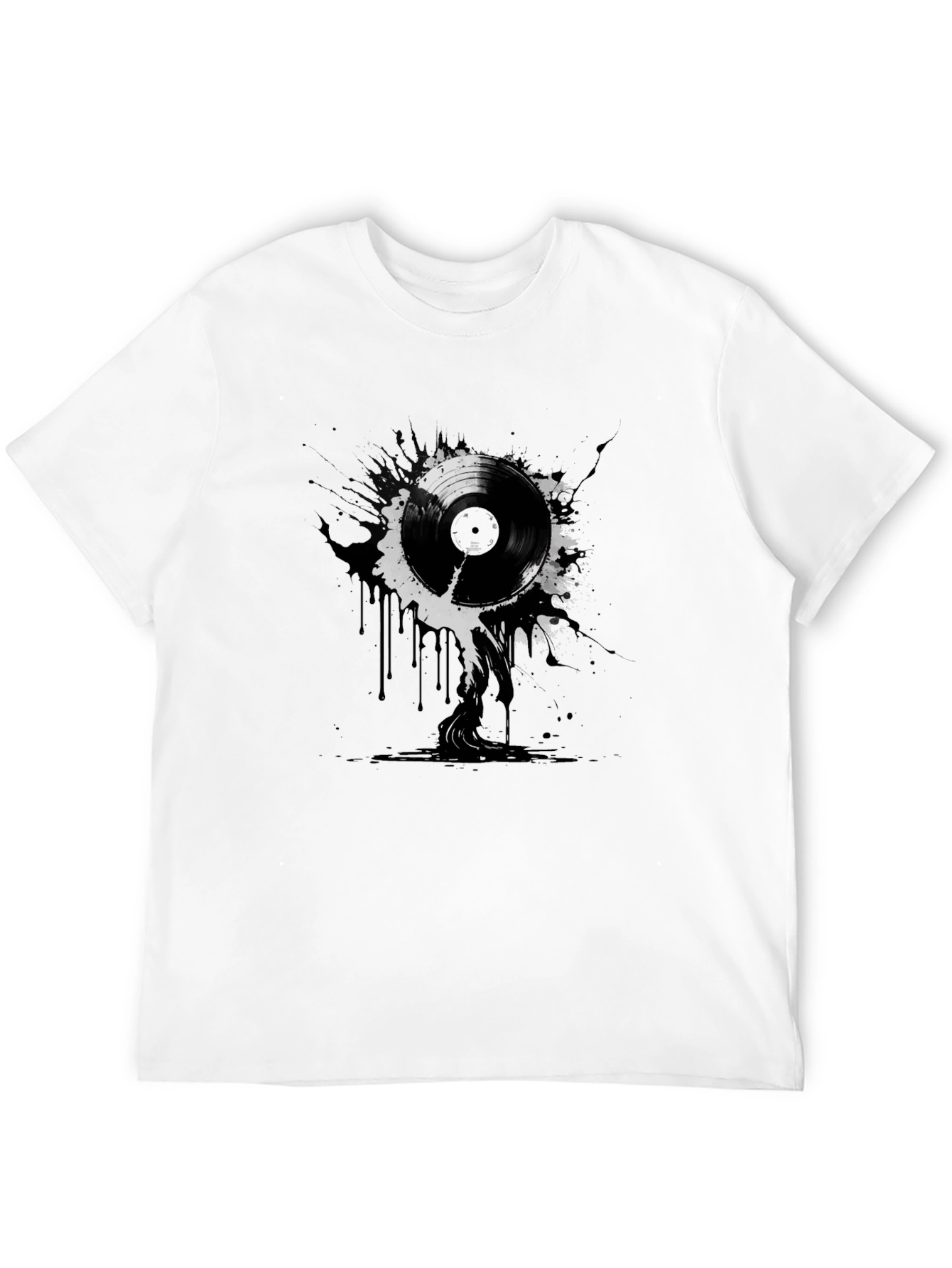 Vinyl Record Splatter Graphic T-Shirt