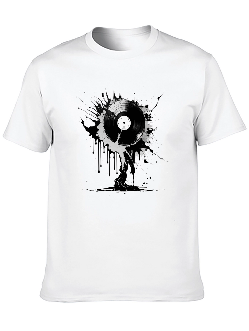 Vinyl Record Splatter Graphic T-Shirt