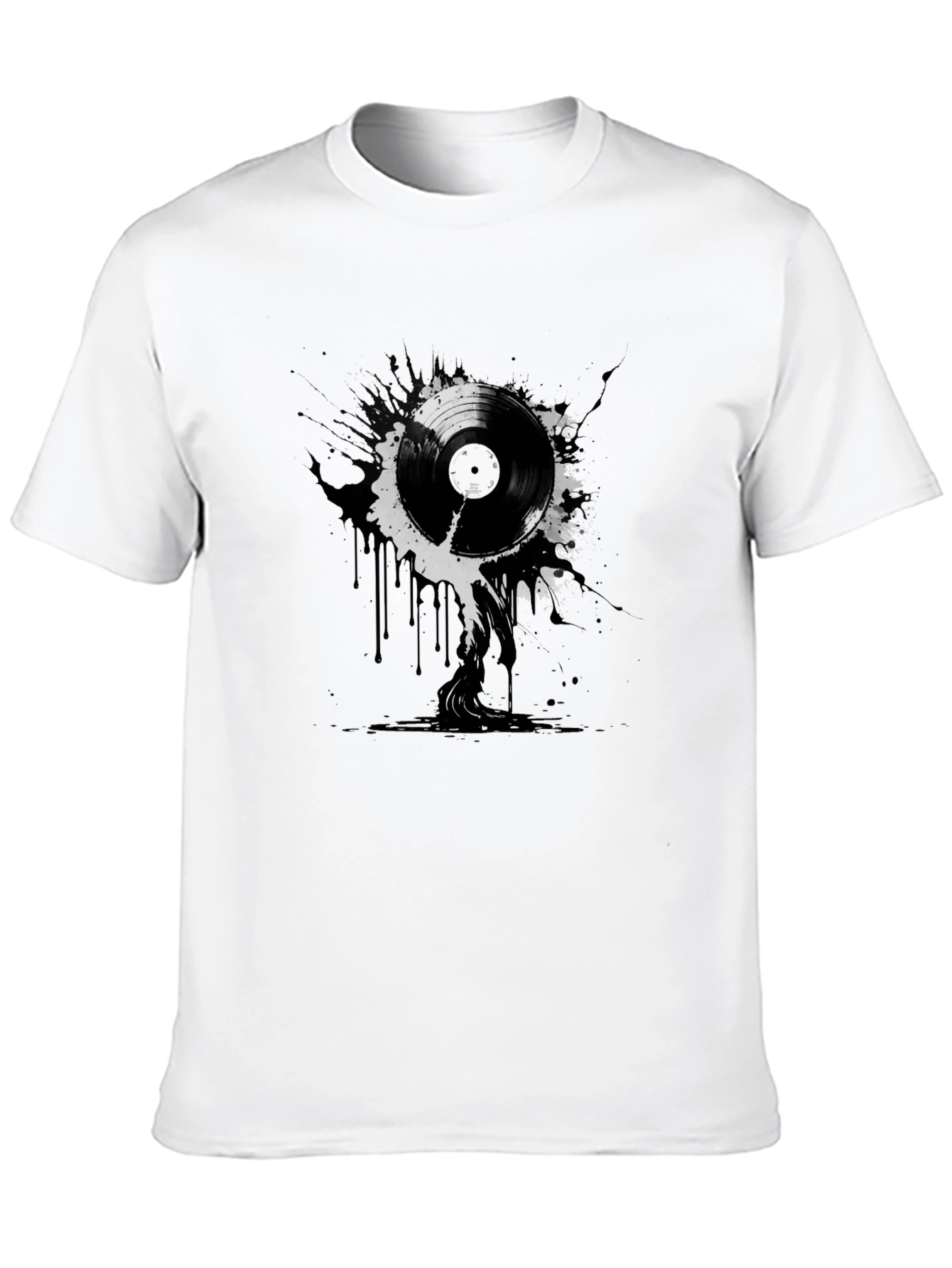 Vinyl Record Splatter Graphic T-Shirt