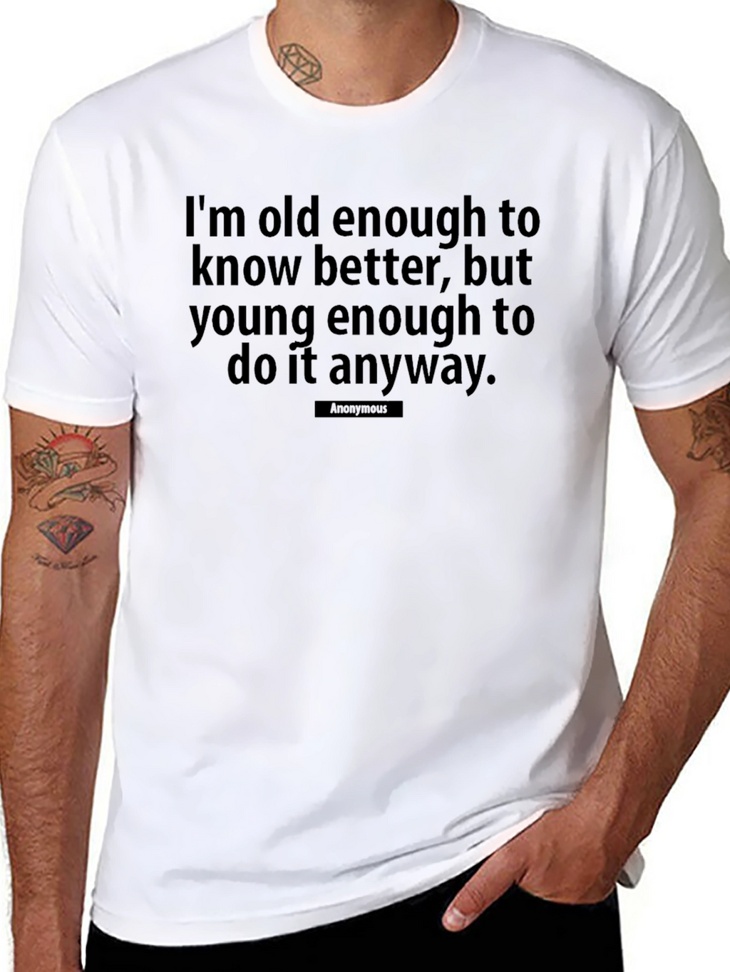 Humorous Old Enough Graphic T-Shirt
