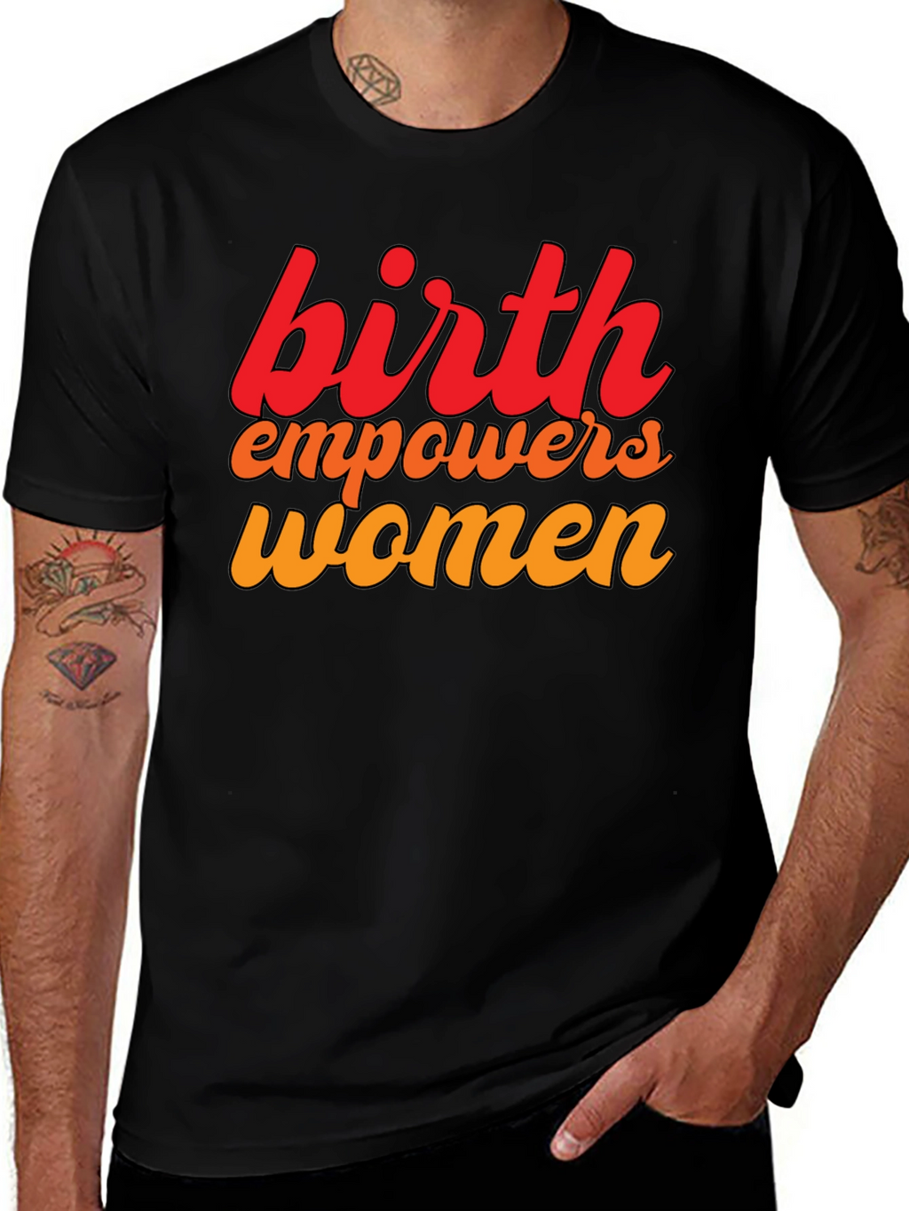 Birth Empowers Women Graphic Tee - Black