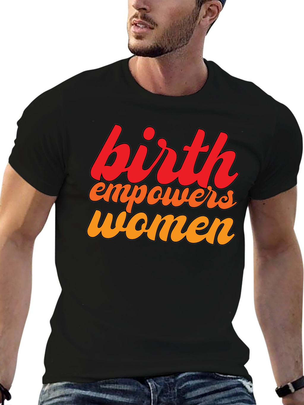 Birth Empowers Women Graphic Tee - Black